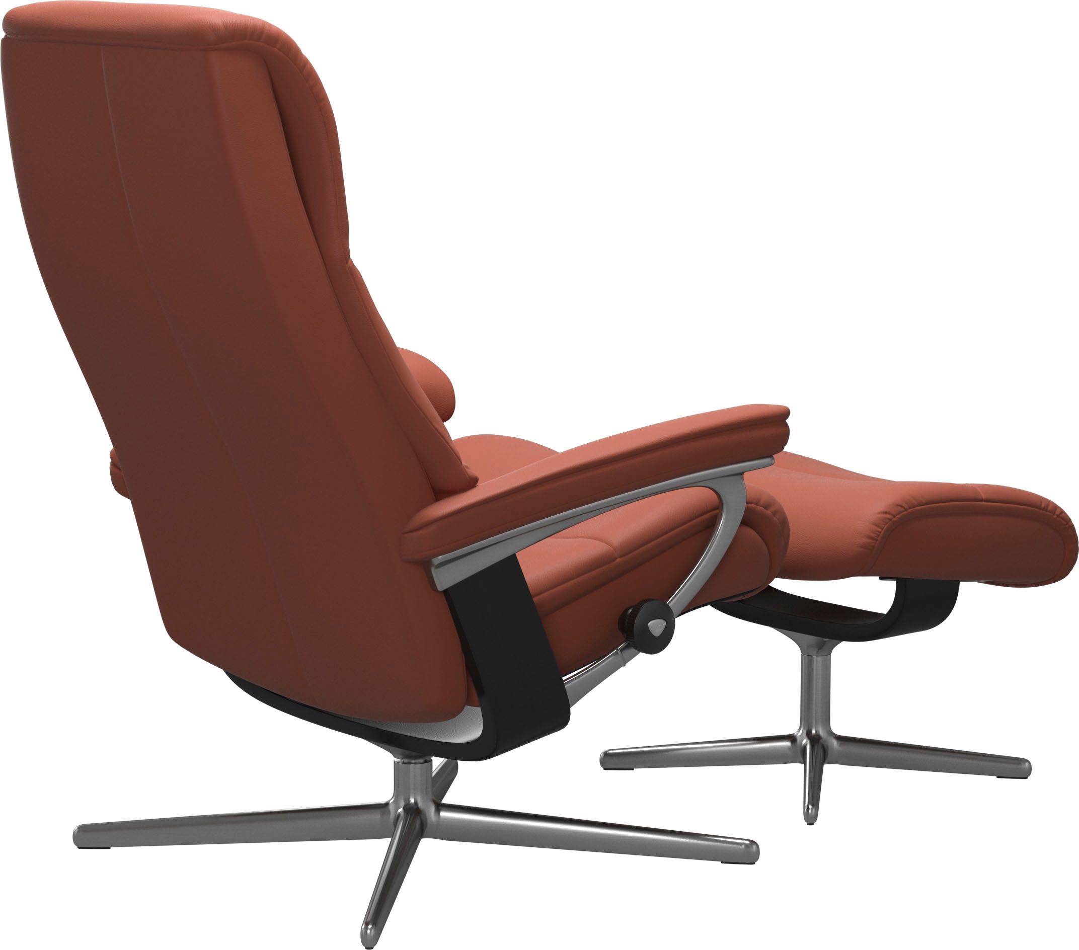 Stressless® Relaxsessel »View« Set, Relaxsessel mit Hocker,  mit Hocker, mit Cross Base, Größe S, M & L, Holzakzent Schwarz