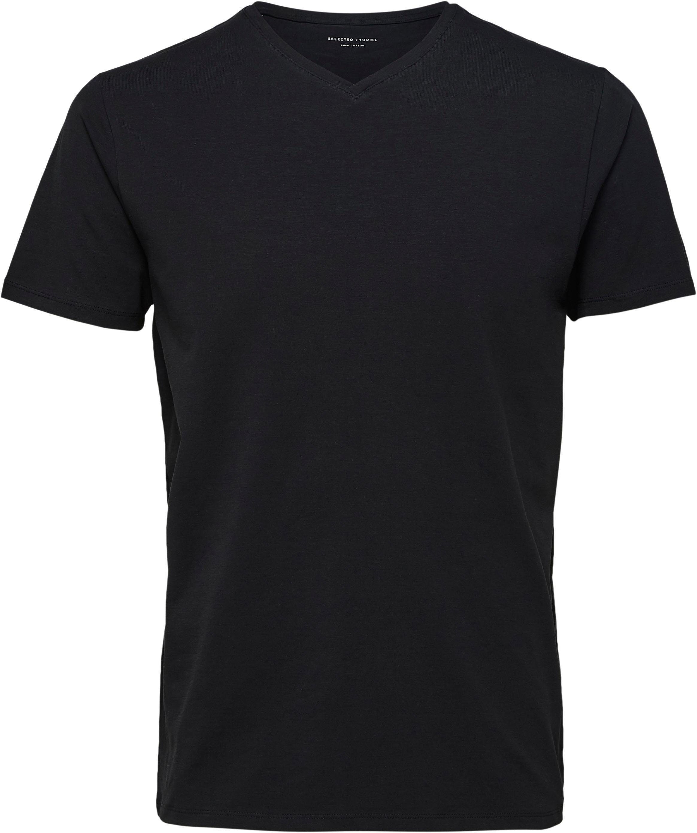 SELECTED HOMME V-Shirt »SLHNEWPIMA SS V-NECK TEE B NOOS«