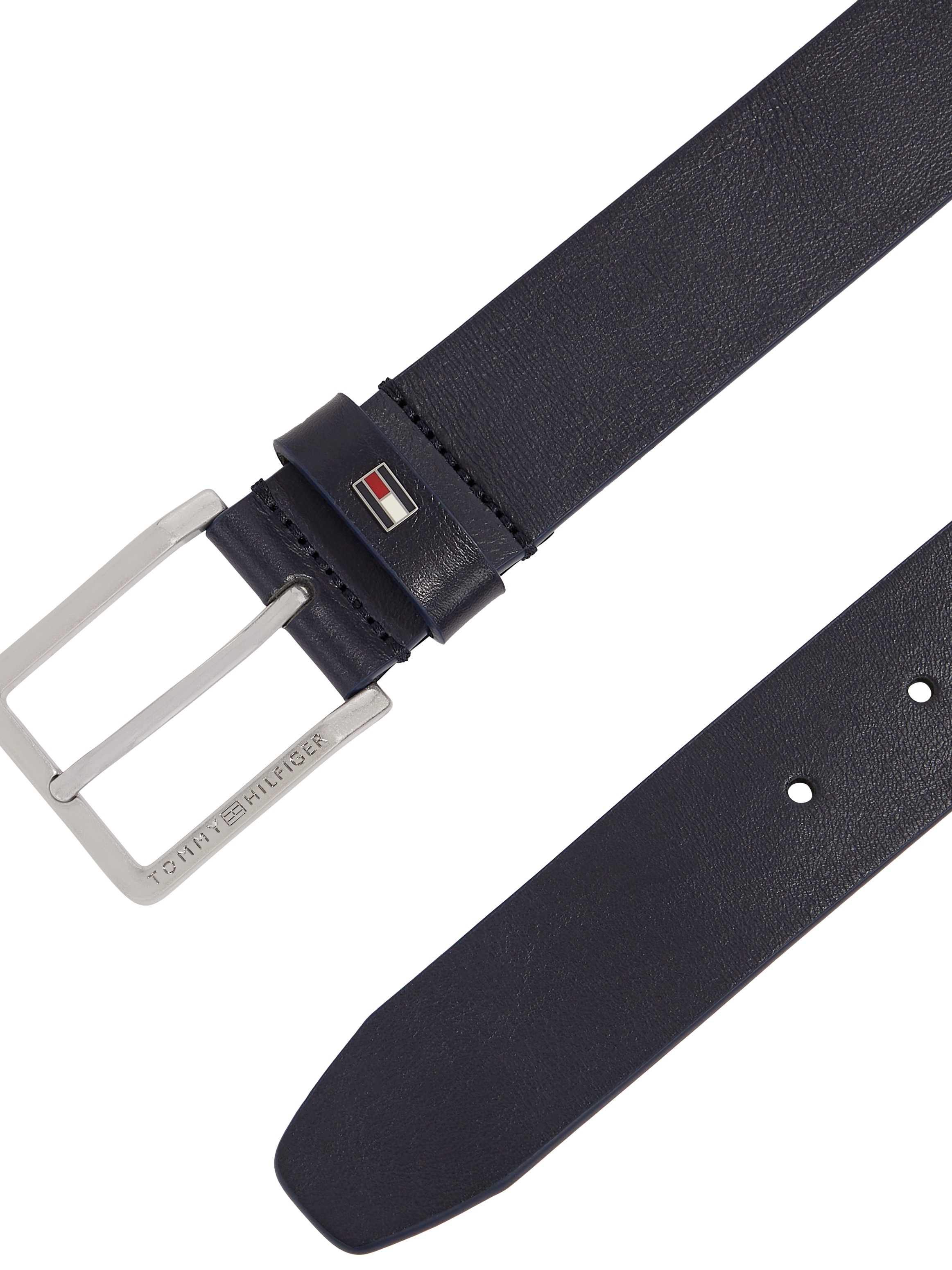 Tommy Hilfiger Ledergürtel »Oliver« mit Kontrast-Schnalle und Logoschlaufe