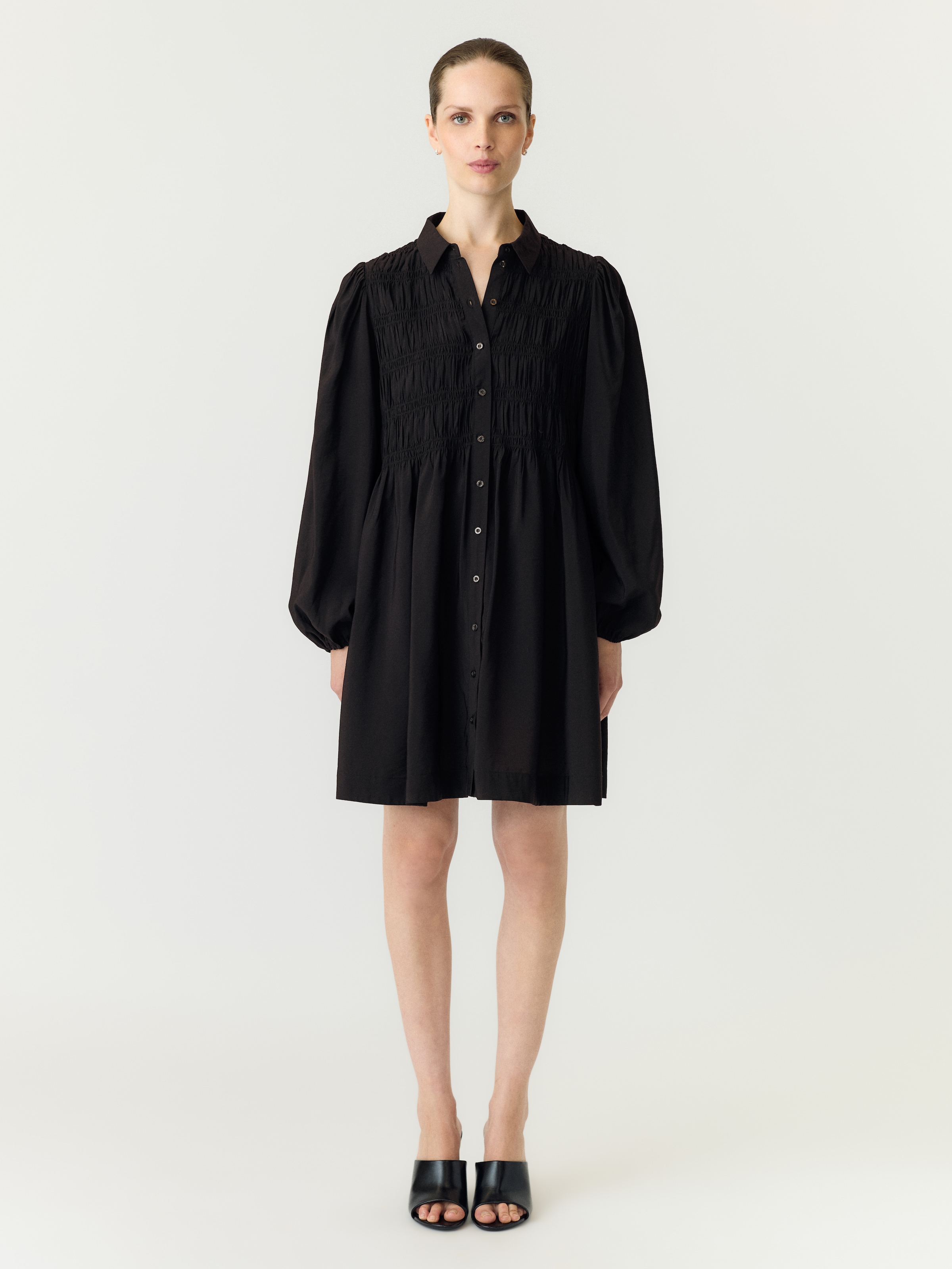 Y.A.S Smokkleid »YASPALA LS SMOCK SHIRT DRESS S. NOOS« Viskosemischung