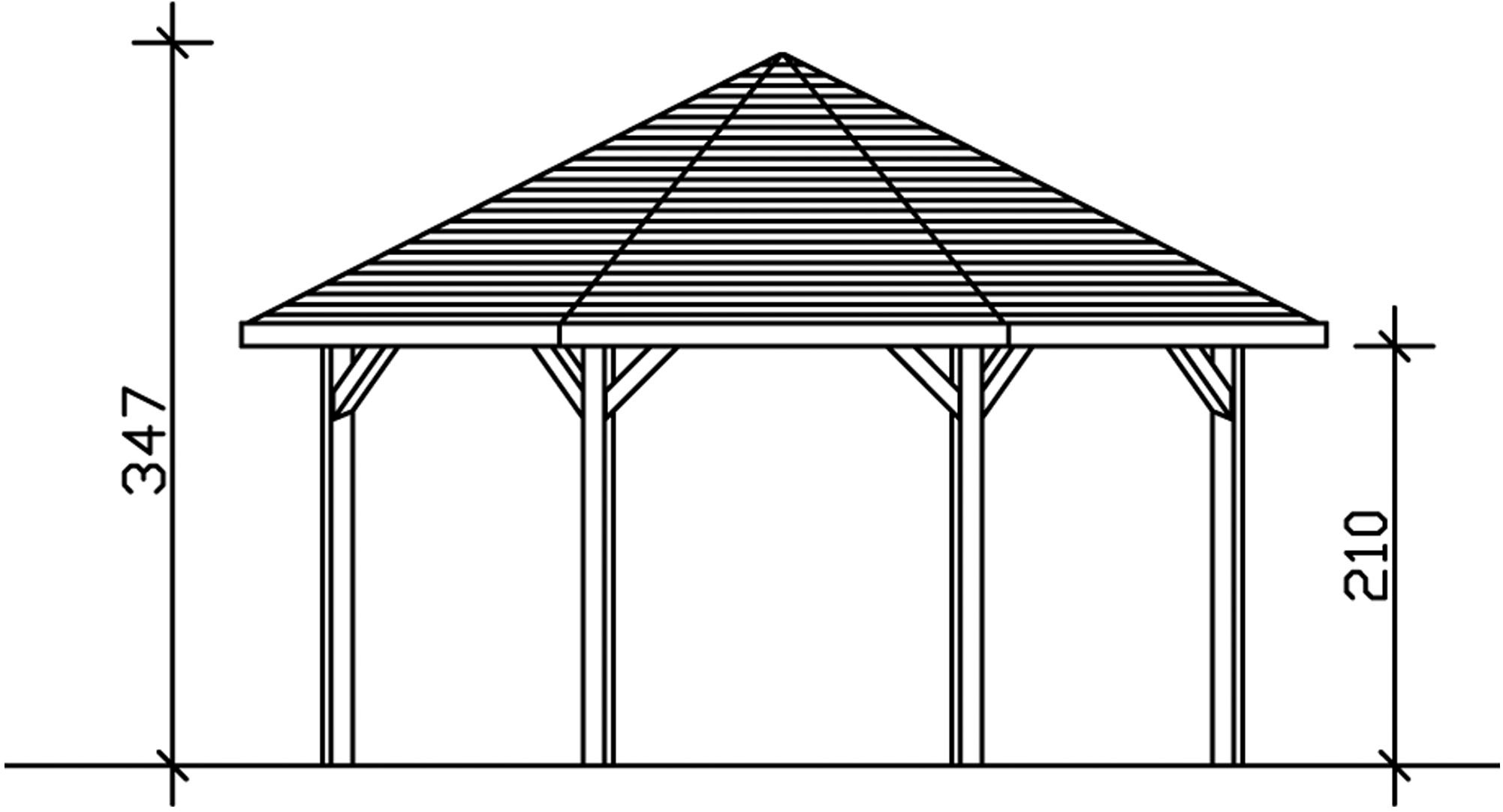 Skanholz Holzpavillon »Nice 3«, Leimholz, 471 x 471 cm