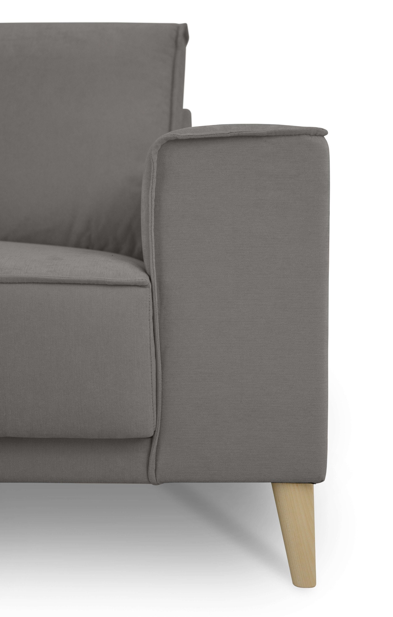 OTTO home 3-Sitzer »Oland Skandi, weicher Chenille-Stoff« 224 cm, Wellenunterfederung, Skandi-Design, Massivholzfüße