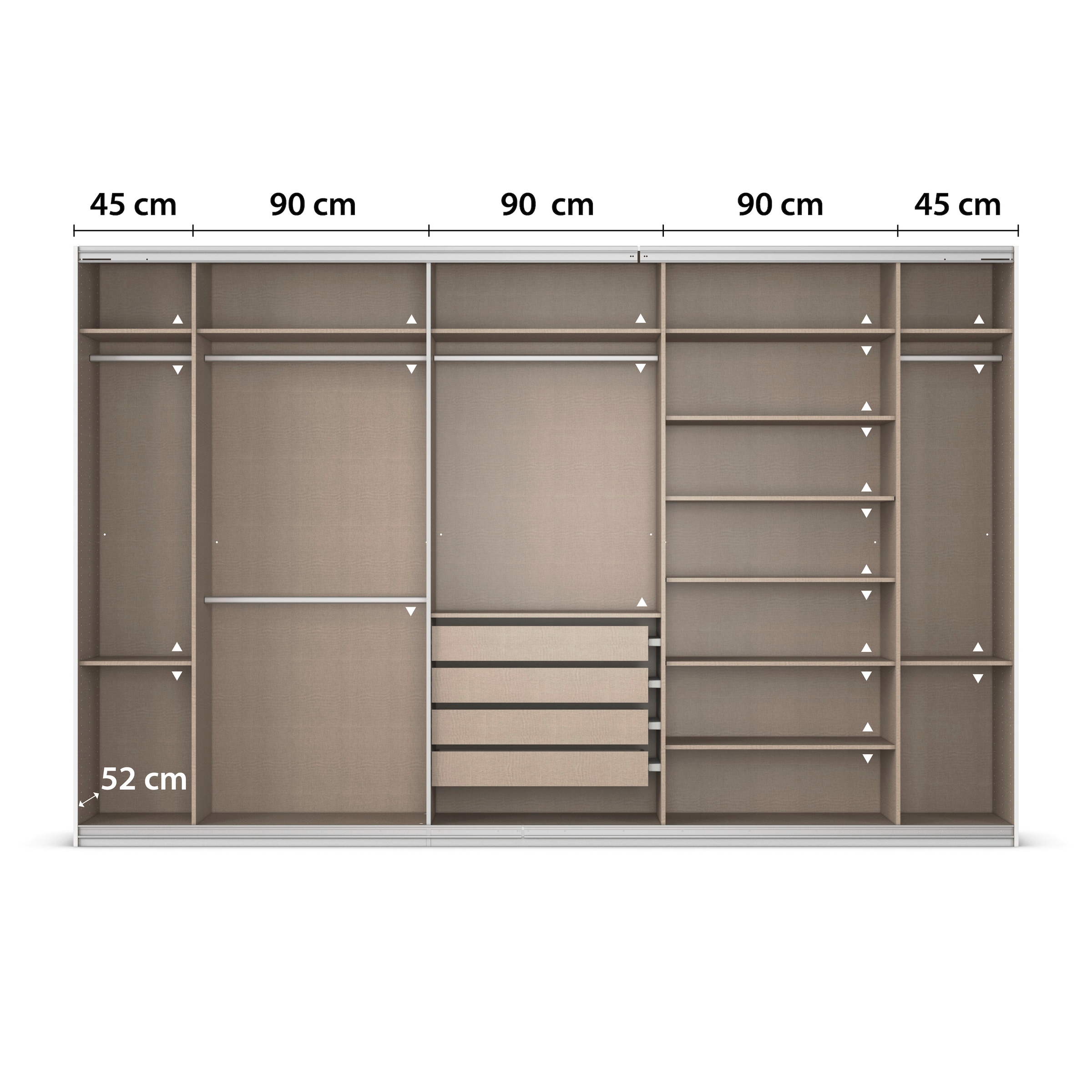 rauch Kleiderschrank »Schwebetürenschrank Garderobe Schrank TOP ANGEBOT Avola«, (in 3 verschiedenen Ausstattungen BASIC/CLASSIC/PREMIUM), mit eleganten Zierleisten in Chrom, Schwarz oder Weiß MADE IN GERMANY