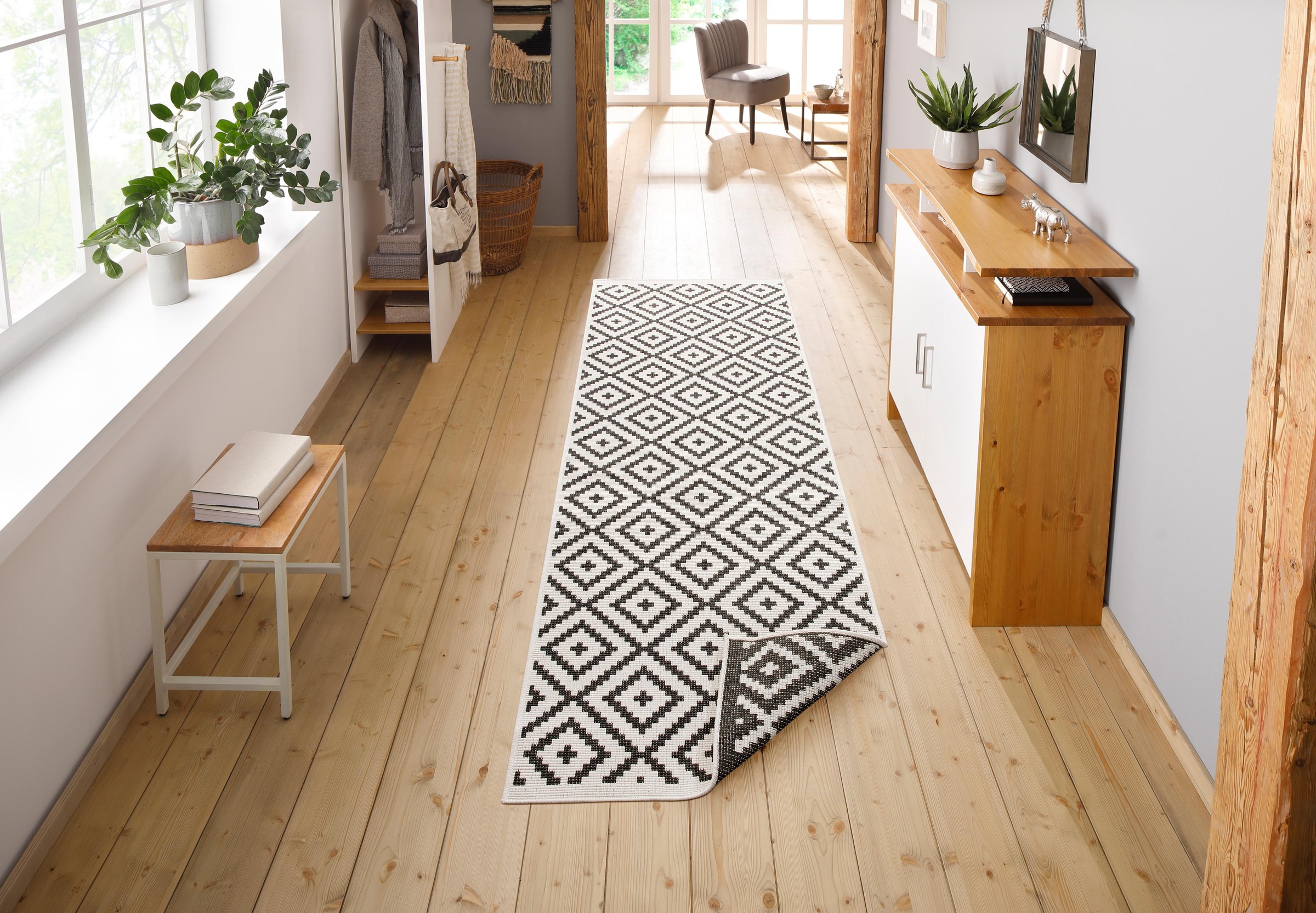 Bild von my home Läufer »Ronda Wendeteppich«, rechteckig, Sisal-Optik, Flachgewebe, In- und Outdoor, geometrisches Boho Design