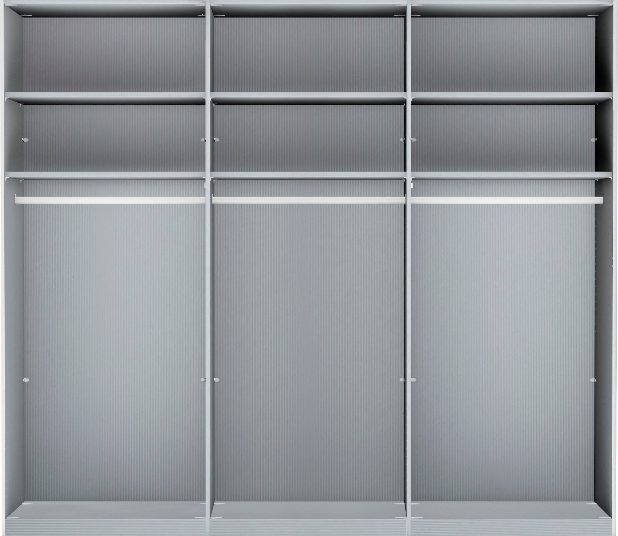 WIEMANN Schwebetürenschrank »Monaco, Kleiderschrank, Schrank, Wäscheschrank, mit Schiebetüren« 2 Breiten, 2 Höhen 216/236 cm auswählbar, MADE IN GERMANY,  hochwertige Glas- und Spiegelfront, variable Inneneinteilung