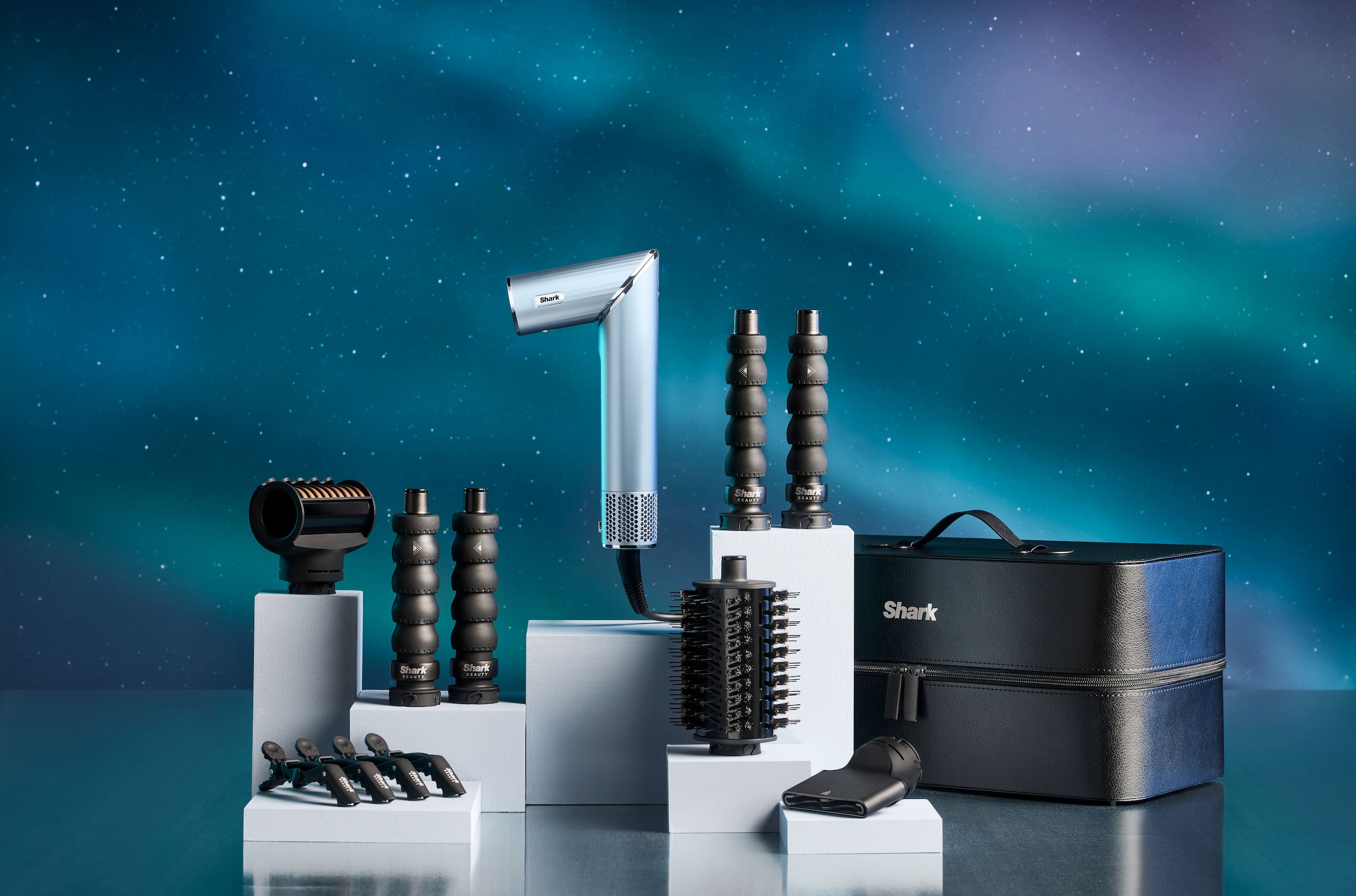 Shark Multihaarstyler »Shark FlexStyle Haarstyler und -trockner Glacial
Blue [HD476WHEU]« 6 Aufsätze Perfekt für jeden Haartyp