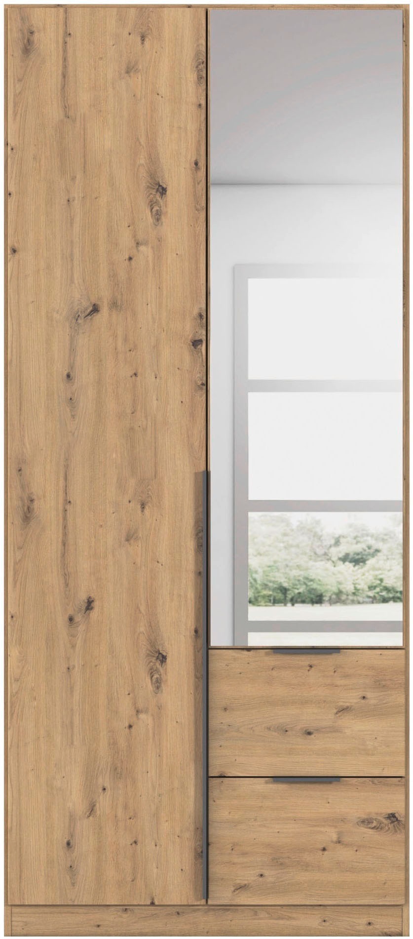 rauch Drehtürenschrank »Kleiderschrank Schrank Garderobe AGORDO mit Dekor- oder Hochglanzfront«, (in zwei Griff-Farben, Breiten 91-360 cm), mit Außenschubkästen, in 7 Breiten und 2 Höhen MADE IN GERMANY