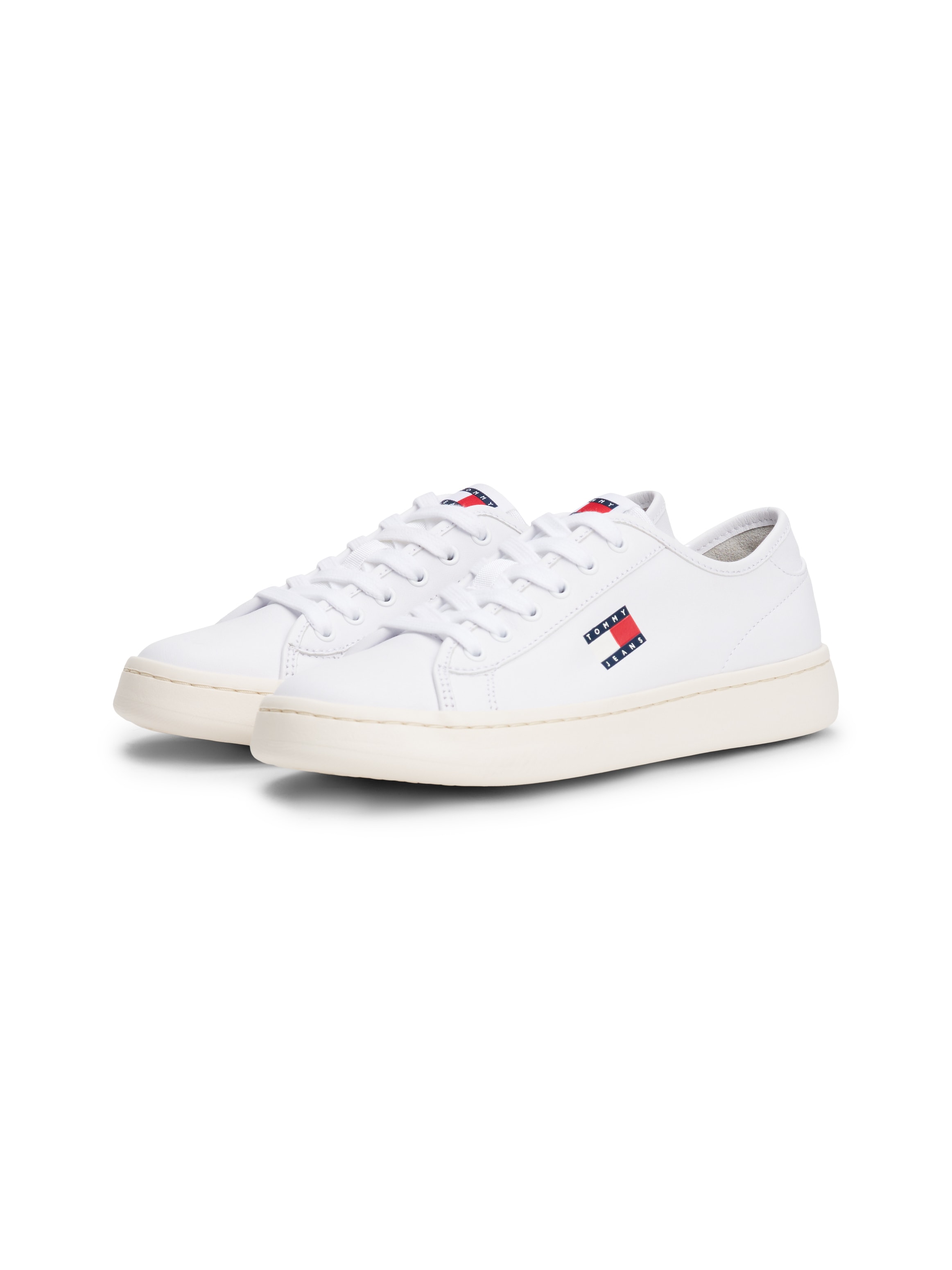 Tommy Jeans Plateausneaker »TJW LIGHTWEIGHT COURT SNEAKER«  , Freizeitschuh, Halbschuh, Schnürschuh mit plakativer Logoflag