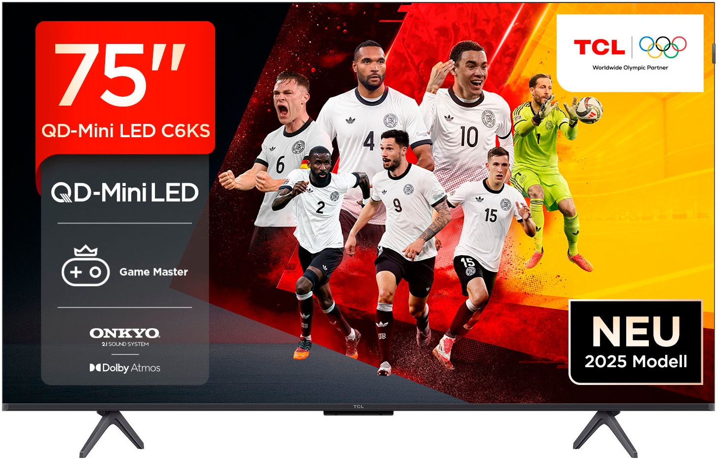 TCL Mini-LED-Fernseher »75C61KSX2«, 4K Ultra HD, Google TV-Smart-TV, 4K HDR, AiPQ, Game Master, Smart TV, Apple TV, Multi-HDR, Dolby Vision