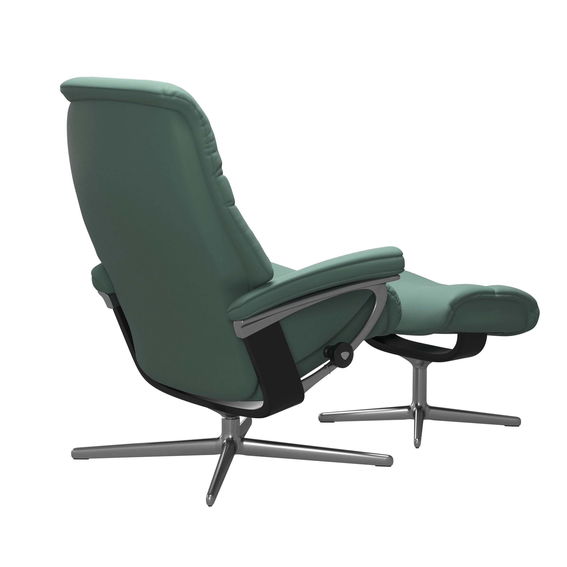 Stressless® Relaxsessel »Sunrise«, (Set, Relaxsessel mit Hocker), mit Hocker, mit Cross Base, Größe S, M & L, Holzakzent Schwarz