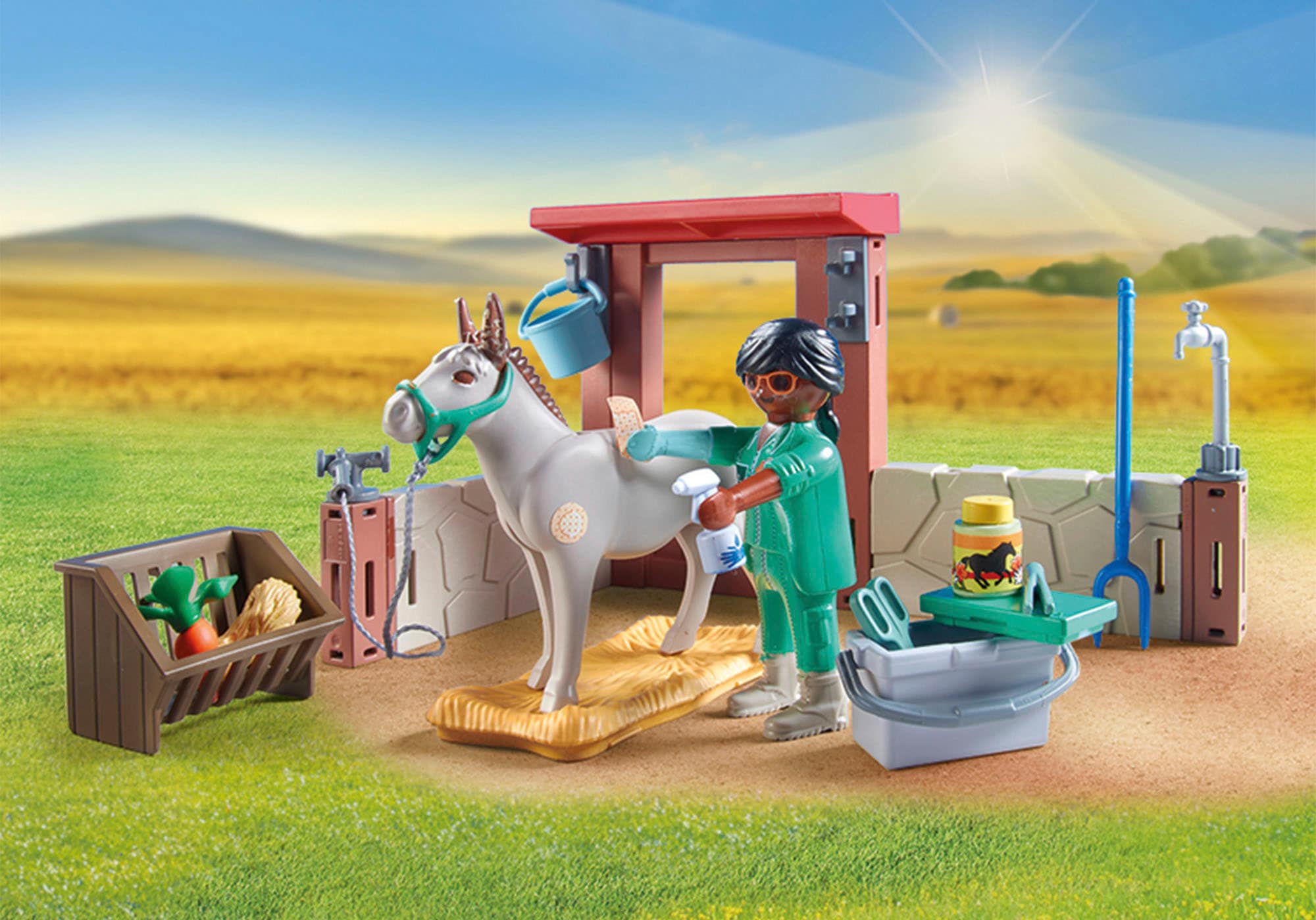 Playmobil® Konstruktions-Spielset »Tierarzteinsatz bei den Eseln (71471), Country«, (55 St.), teilweise aus recyceltem Material; Made in Europe
