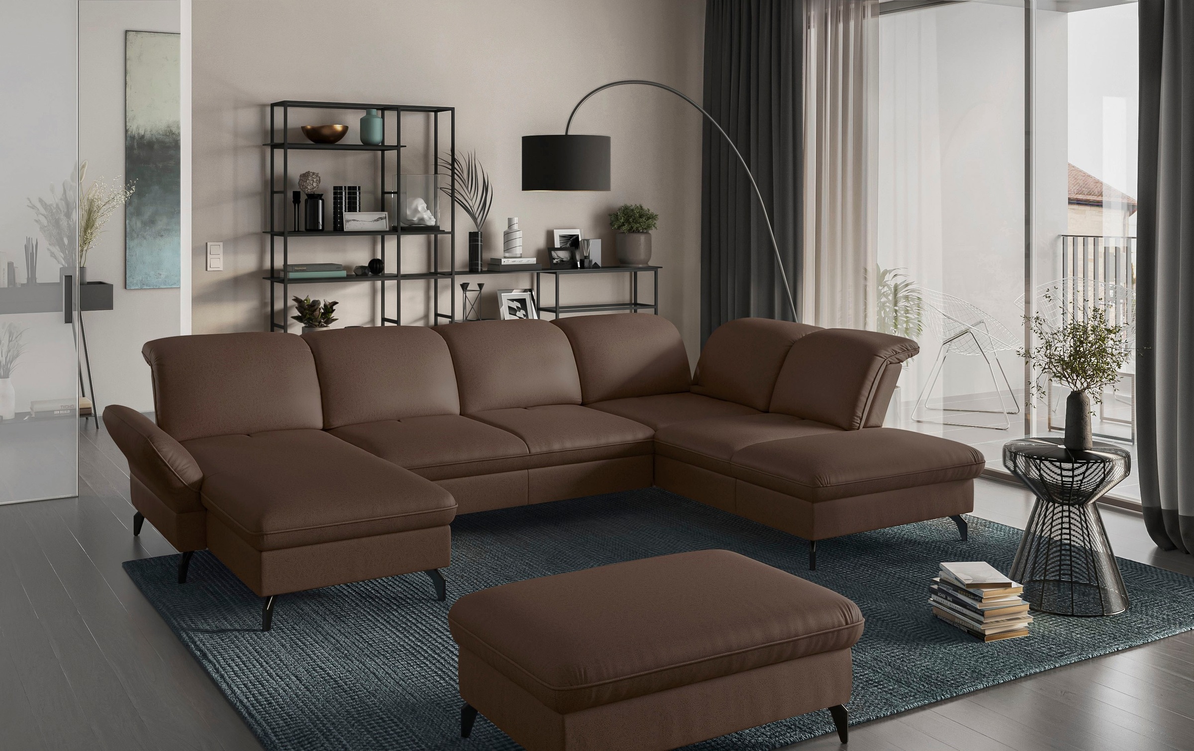 sit&more Wohnlandschaft Leandro U-Form, Wahlweise mit Bett-, Kopfteil - und günstig online kaufen