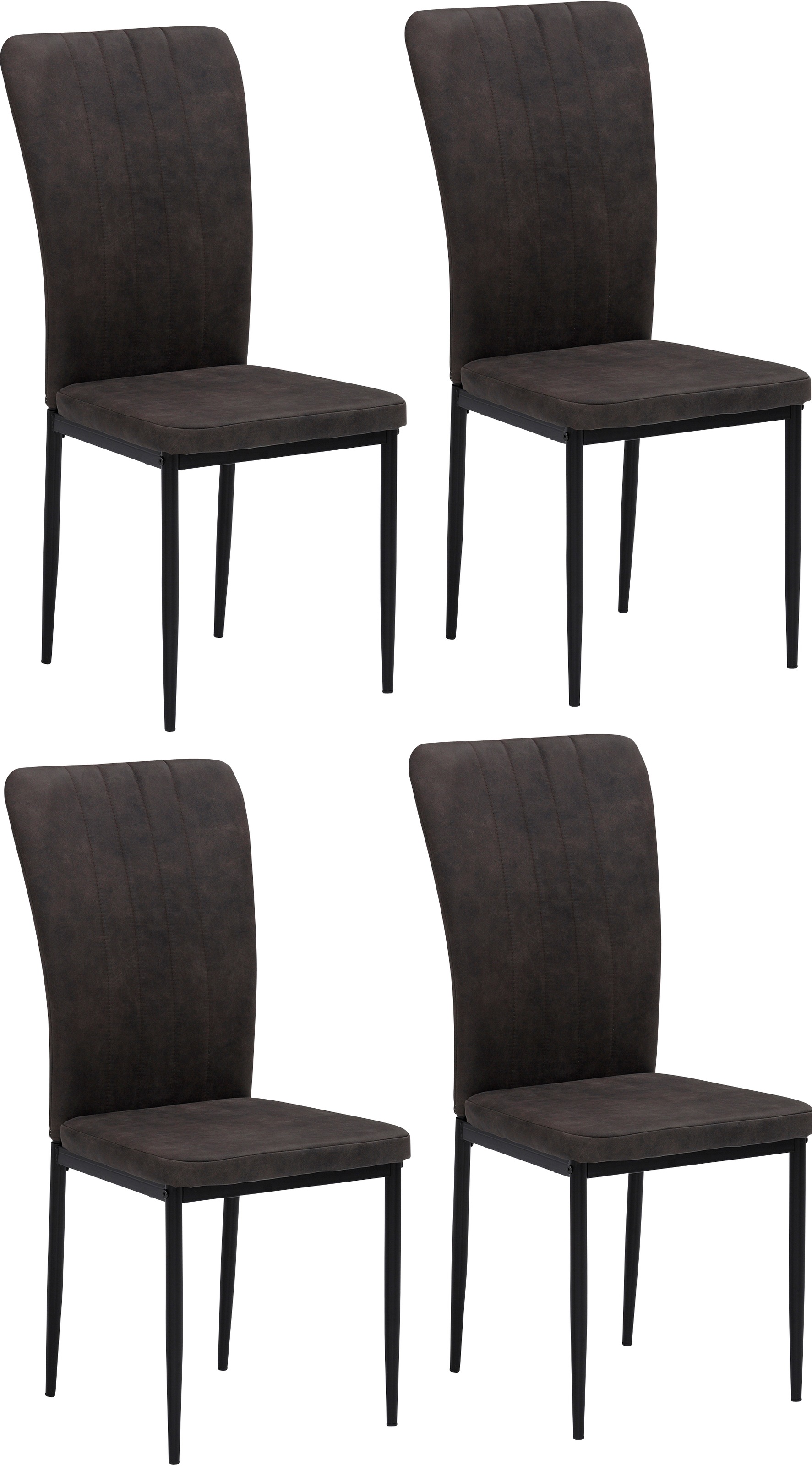 Home affaire 4-Fußstuhl »Bergamo«, (Set), 4 St., Luxus-Microfaser Vintage, günstig online kaufen