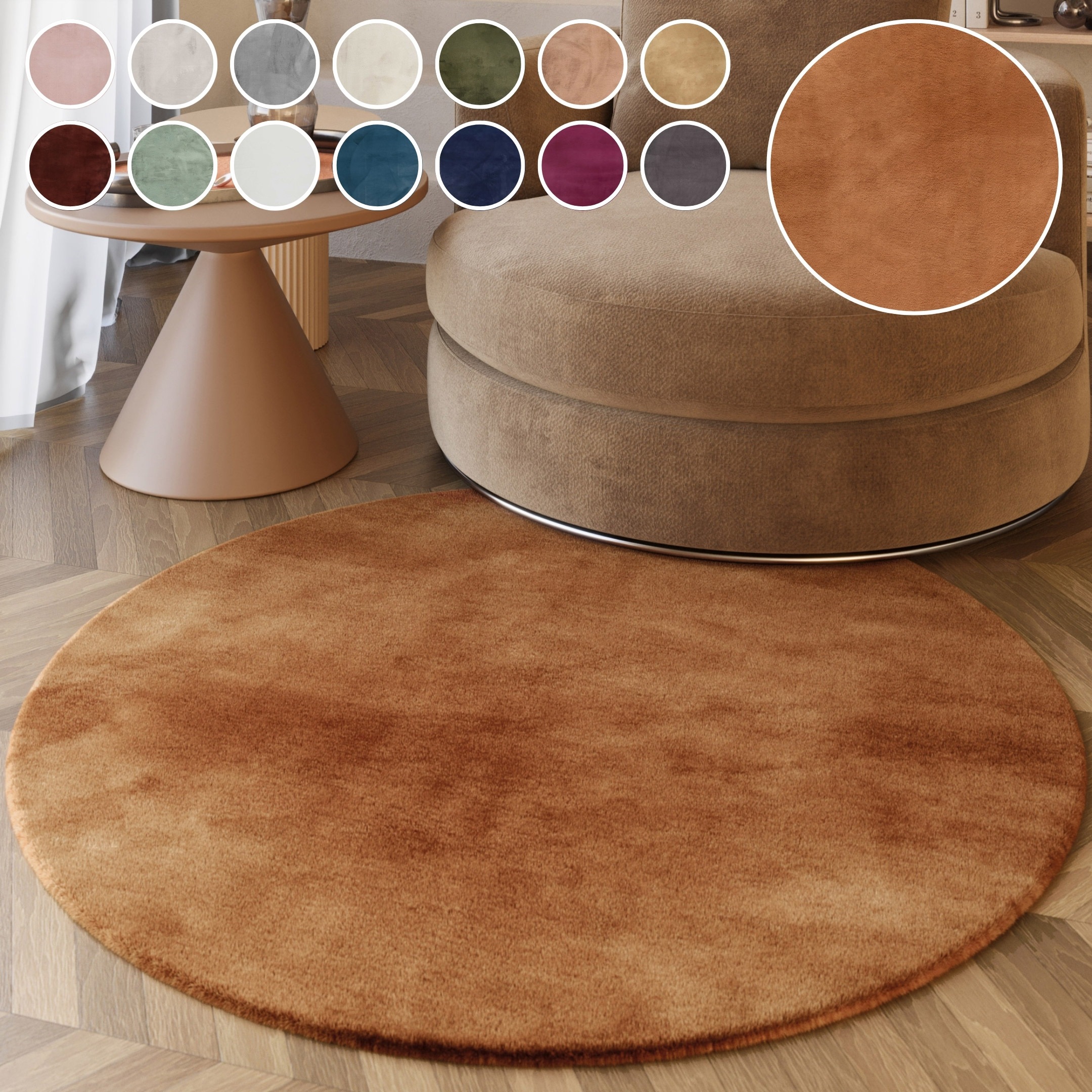 Esprit Hochflor-Teppich »Alice ESP-4377 Kunstfell«, rund, 25 mm Höhe, Kanin günstig online kaufen
