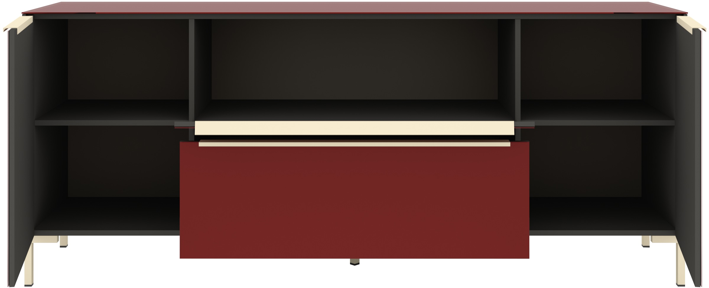 set one by Musterring Lowboard »Reno« 1 Stk. tlg. Mit Winkelfuß in diversen Farben, 77 cm Höhe & Farbauswahl