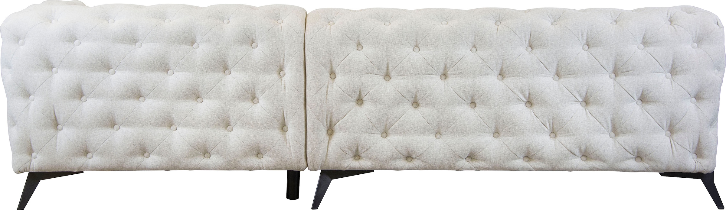Leonique Chesterfield-Sofa »Amaury L-Form«, moderne Chersterfield-Optik, Breite 262 cm, Fußfarbe wählbar