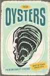 queence Metallbild »Oysters«, Schriftzüge-Schriftzug-Essen, (1 St.), Stahlschilder
