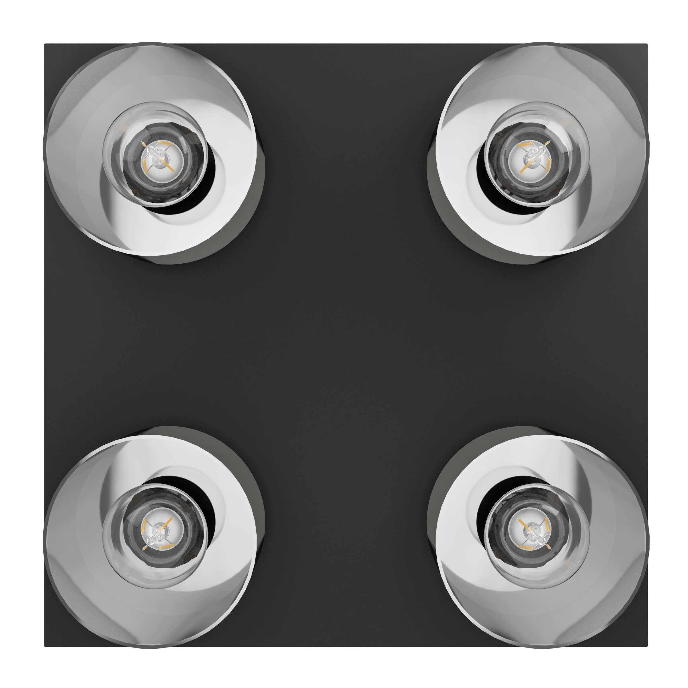 EGLO LED Deckenleuchte »GOROSIBA 1 Deckenlampe - Stahl - E27 - 4X40W - IP20« E27 1 Stk. Wohzimmerlampe, Esszimmerlampe, Flur, Schlafzimmer, L38 x B38 x H17 cm