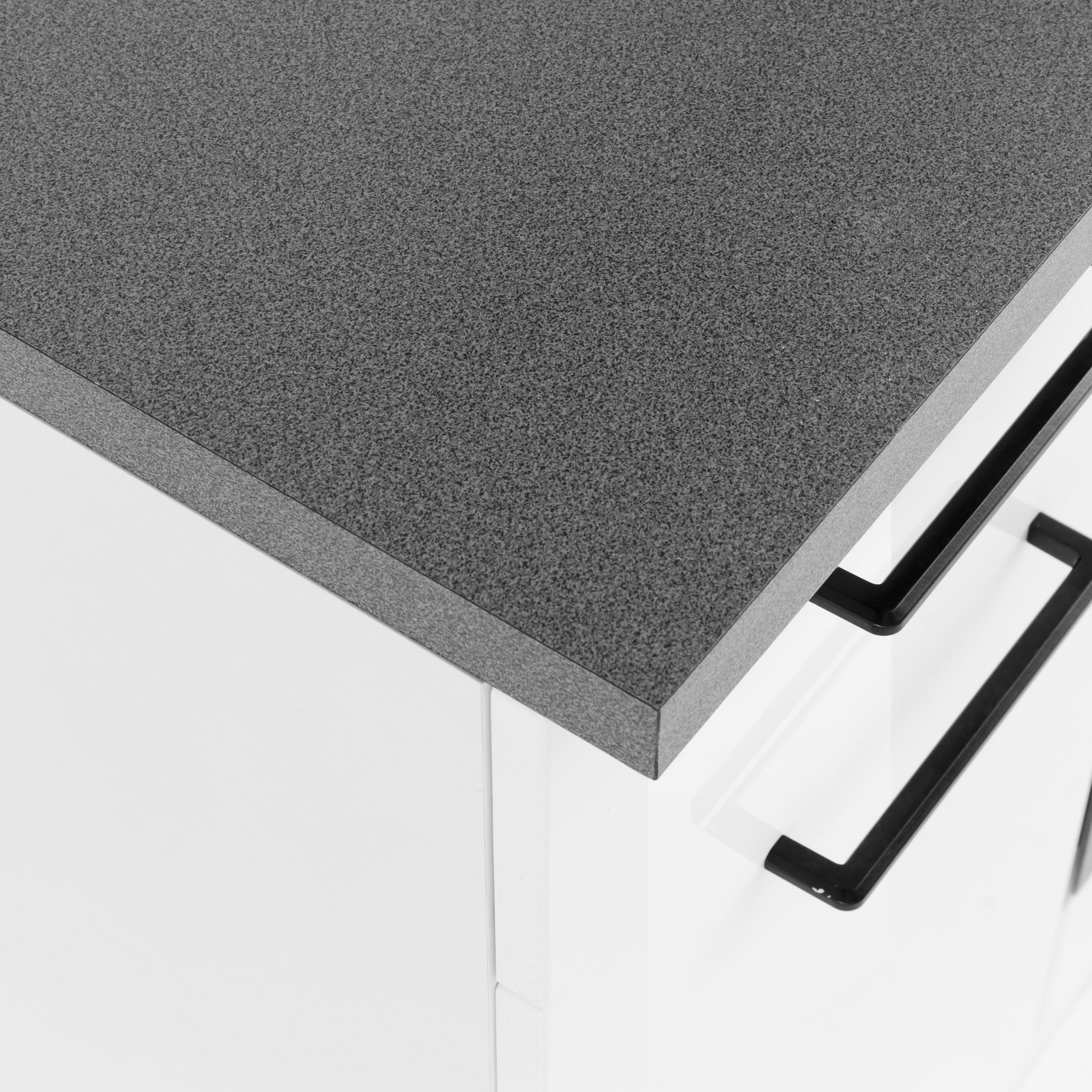 KOCHSTATION Küchenzeile »KS-Tulsa«, mit E-Geräten, Breite 300 cm, schwarze Metallgriffe, MDF Fronten