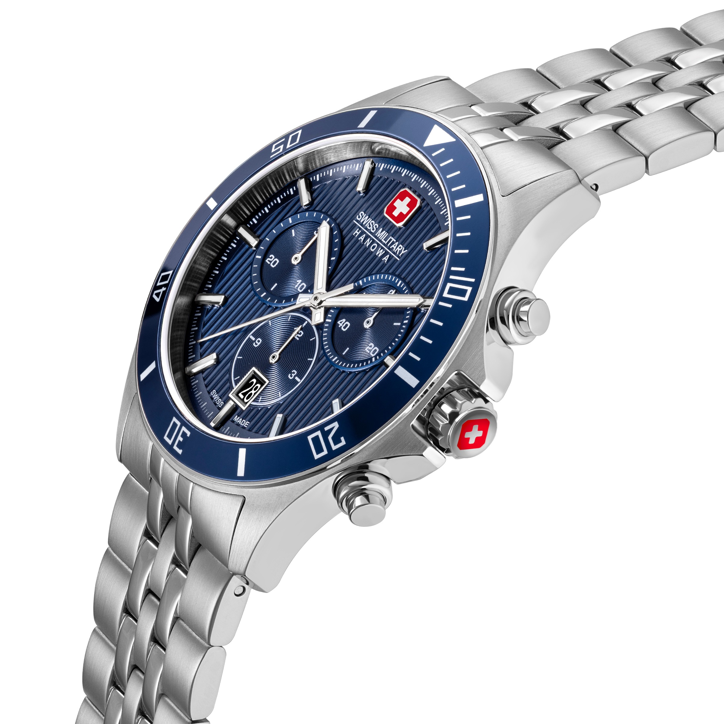 Swiss Military Hanowa Chronograph »Flagship Heritage Chrono« Quarzuhr, Armbanduhr, Herrenuhr, Swiss Made, Edelstahlarmband, analog