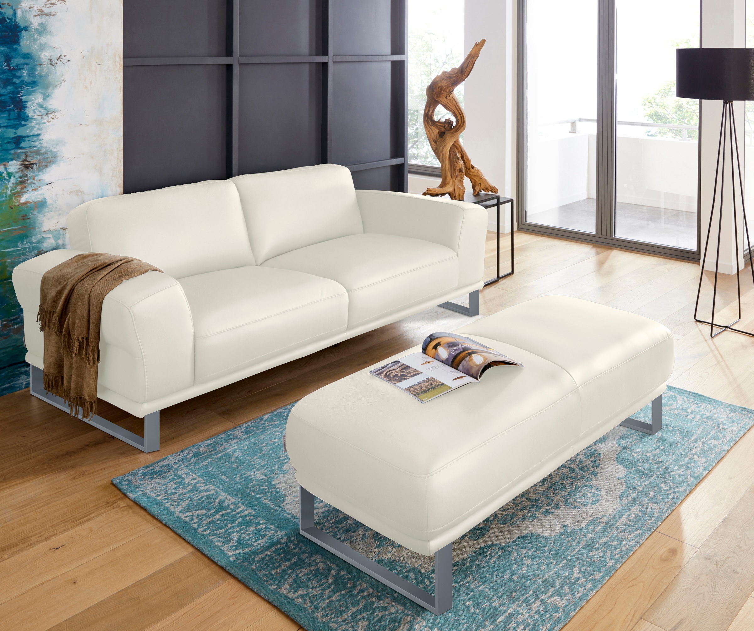 W.SCHILLIG 2,5-Sitzer »montanaa«, mit Metallkufen in Silber matt, Breite 212 cm