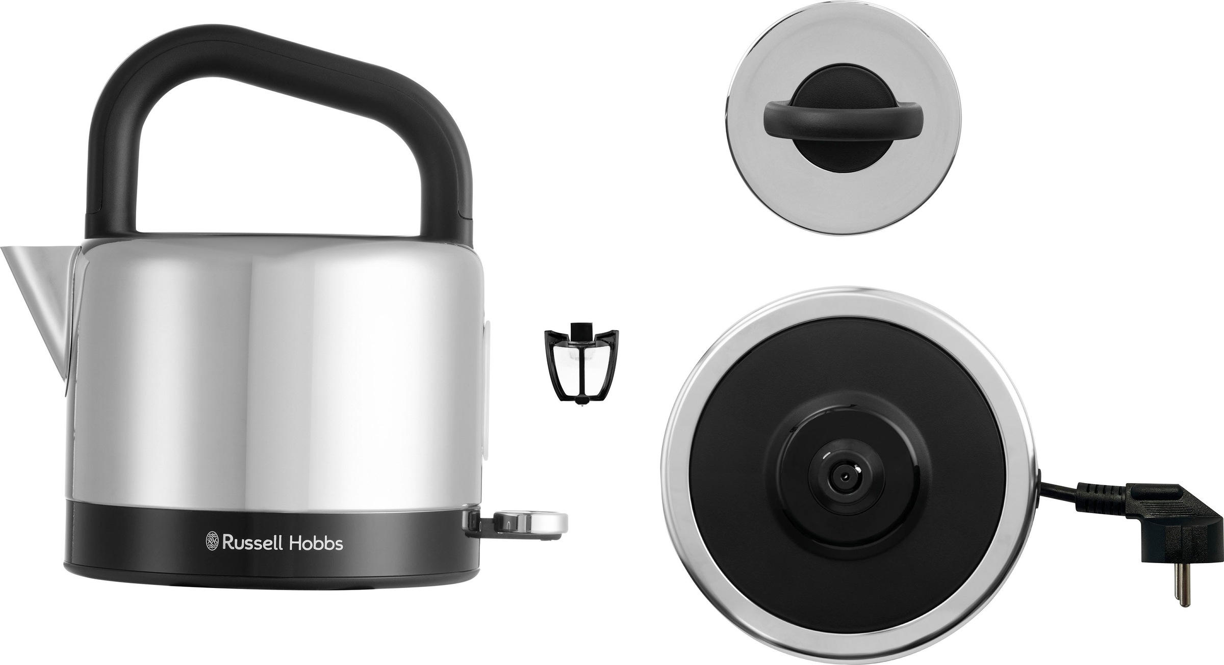 RUSSELL HOBBS Wasserkocher »Distinctions, schwarz 26420-70«, 1,5 l, 1350 W, Edelstahl mit polierten Akzenten, Schnellkochfunktion, energiesparend