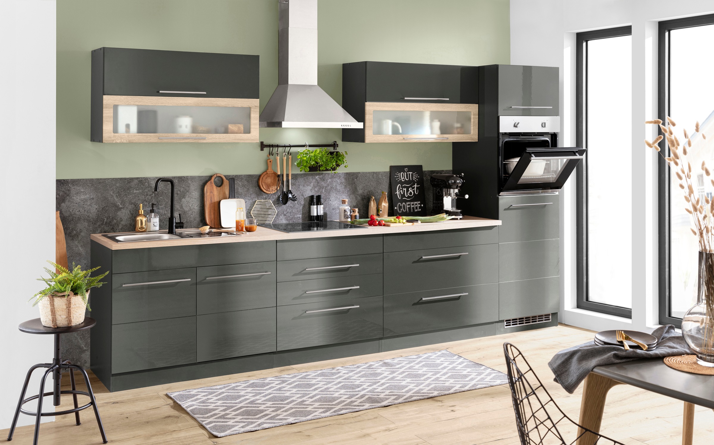 KOCHSTATION Küchenzeile »KS-Wien« Breite 340 cm, wahlweise mit E-Geräten un günstig online kaufen