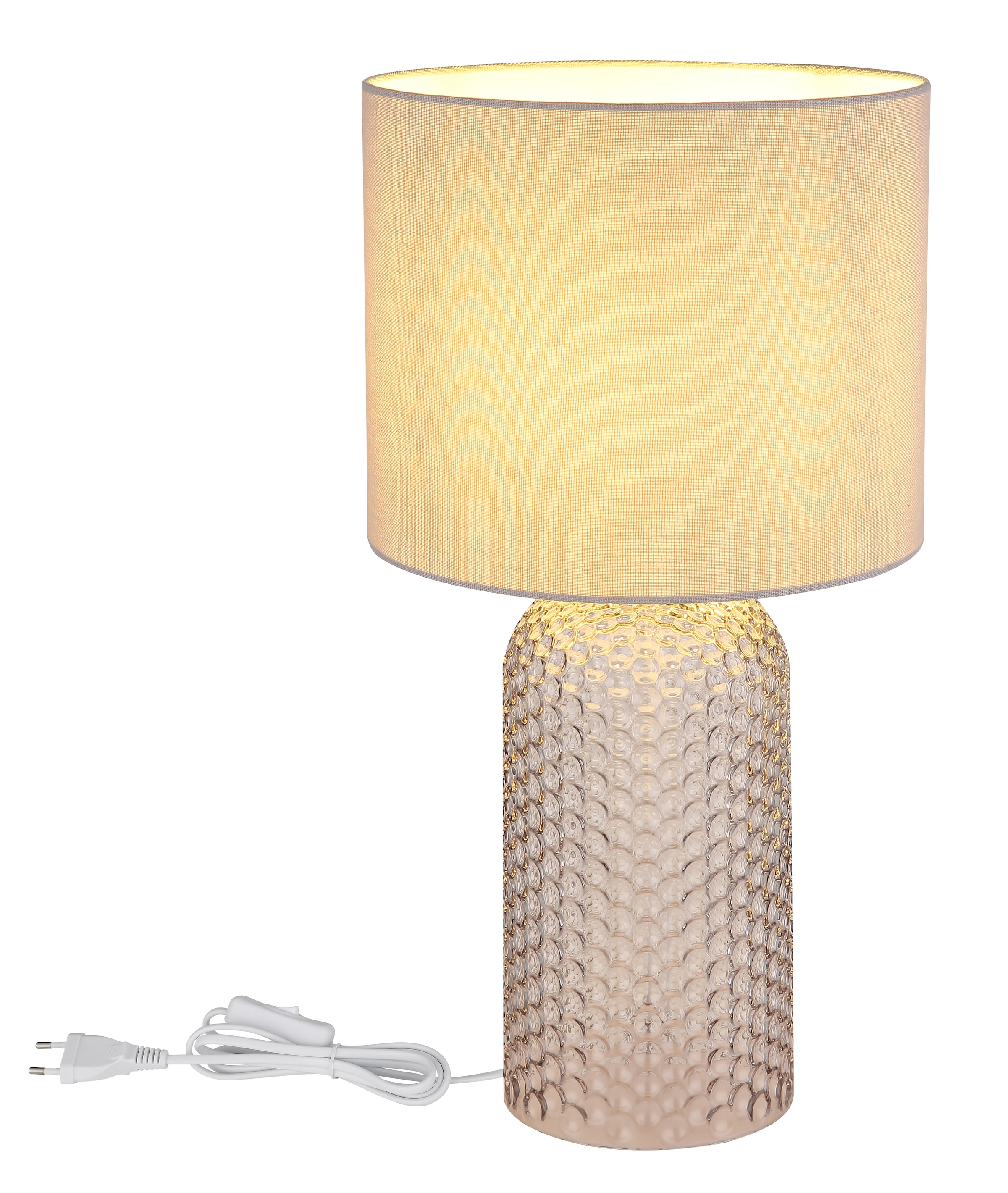 GLOBO LIGHTING Tischleuchte »SOFIA«, Leuchtmittel E27 | ohne Leuchtmittel, Tischlampe/grau/Wohnzimmer/Flur/Schlafzimmer