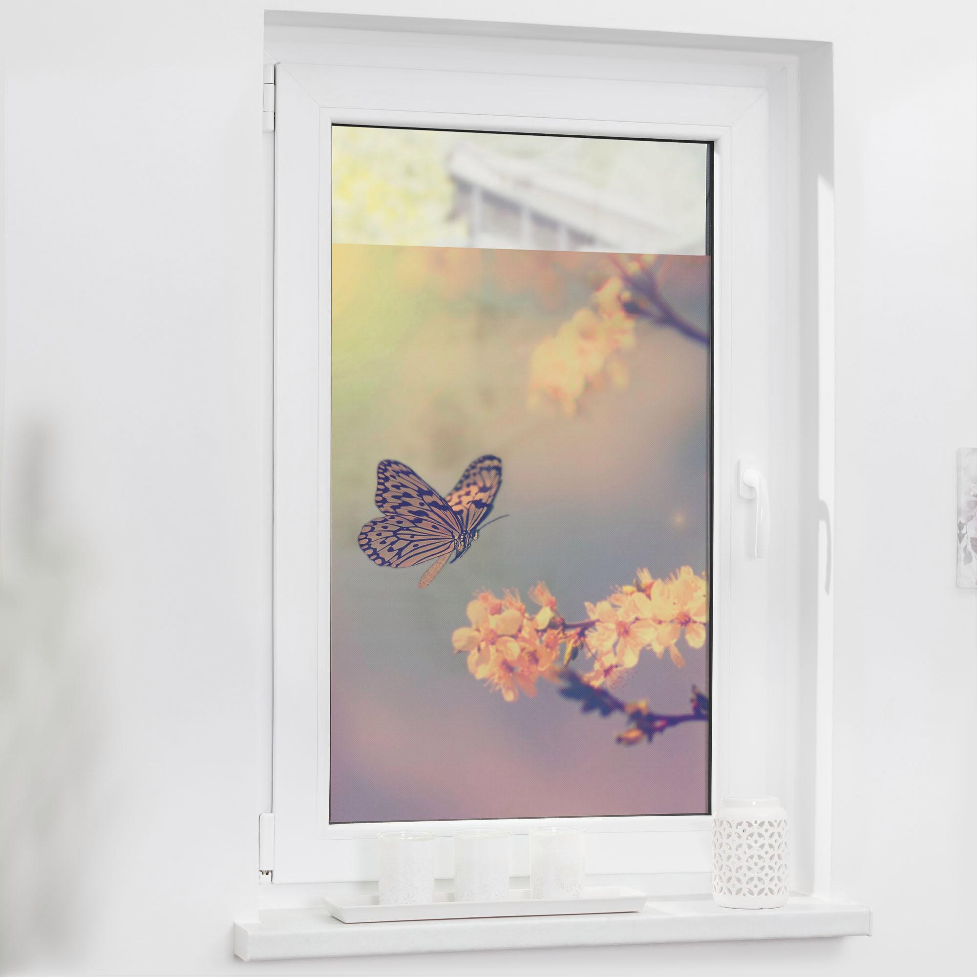 LICHTBLICK ORIGINAL Fensterfolie »Schmetterling Blüte« 1 Stk. blickdicht st günstig online kaufen