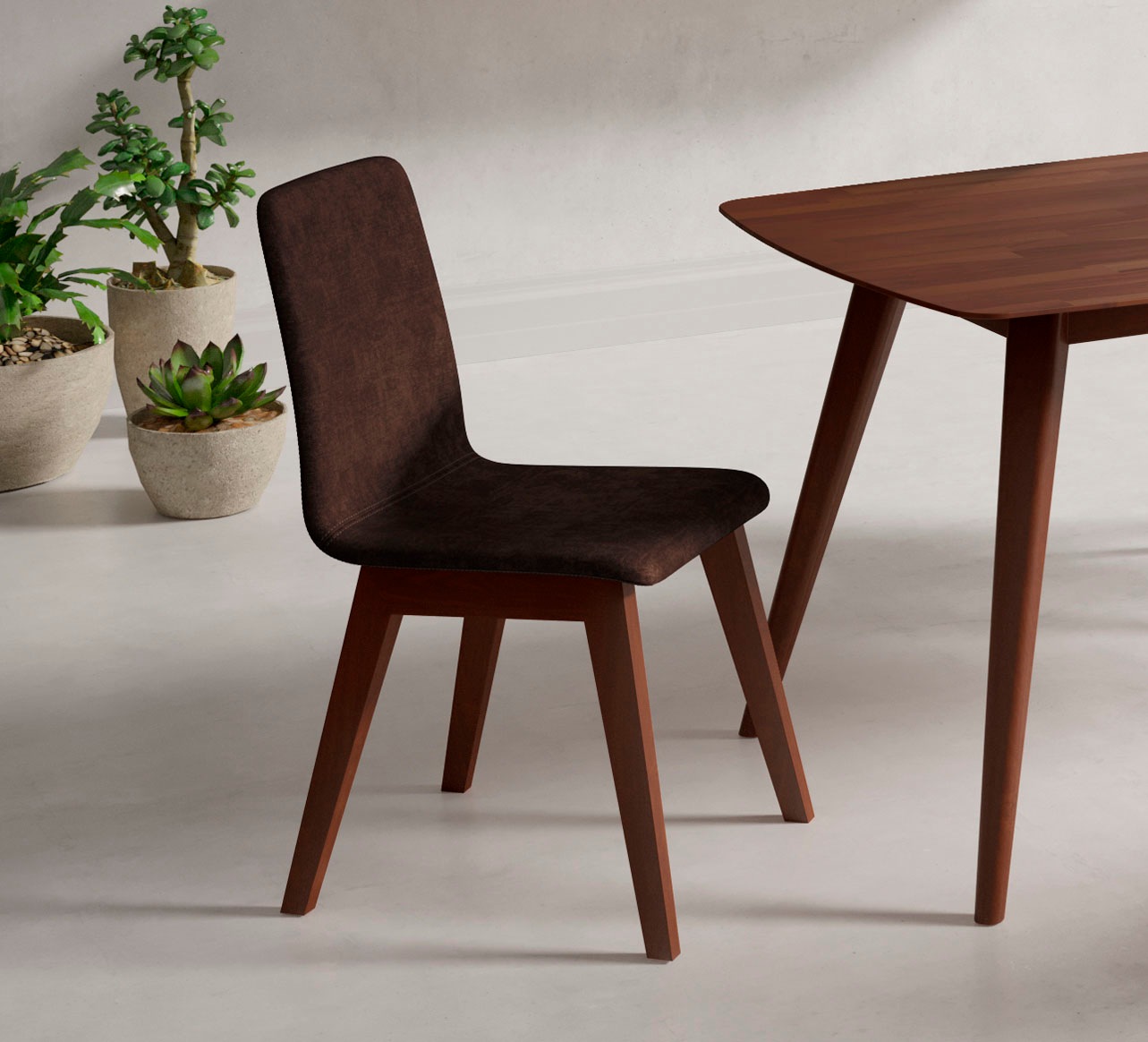 INOSIGN Stuhl »Sandy« () 2 Stk.mit verschiedenen Stuhlbeinfarben und Farbvarianten, Sitzhöhe 47 cm tabac + nuss