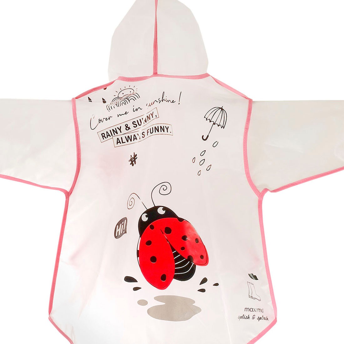 MAXIMO Regen- und Matschjacke, mit Kapuze, mit Marienkäfer-Print, Regenmantel Kids-Mädchen