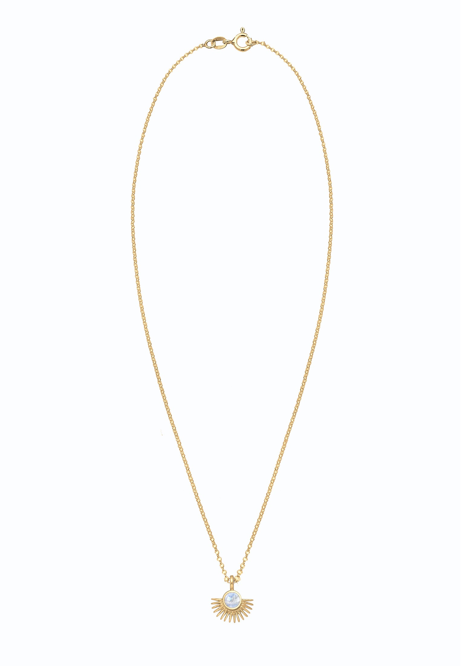 Elli Collierkettchen »Sonne Mondstein Weiß 925 Sterling Silber«