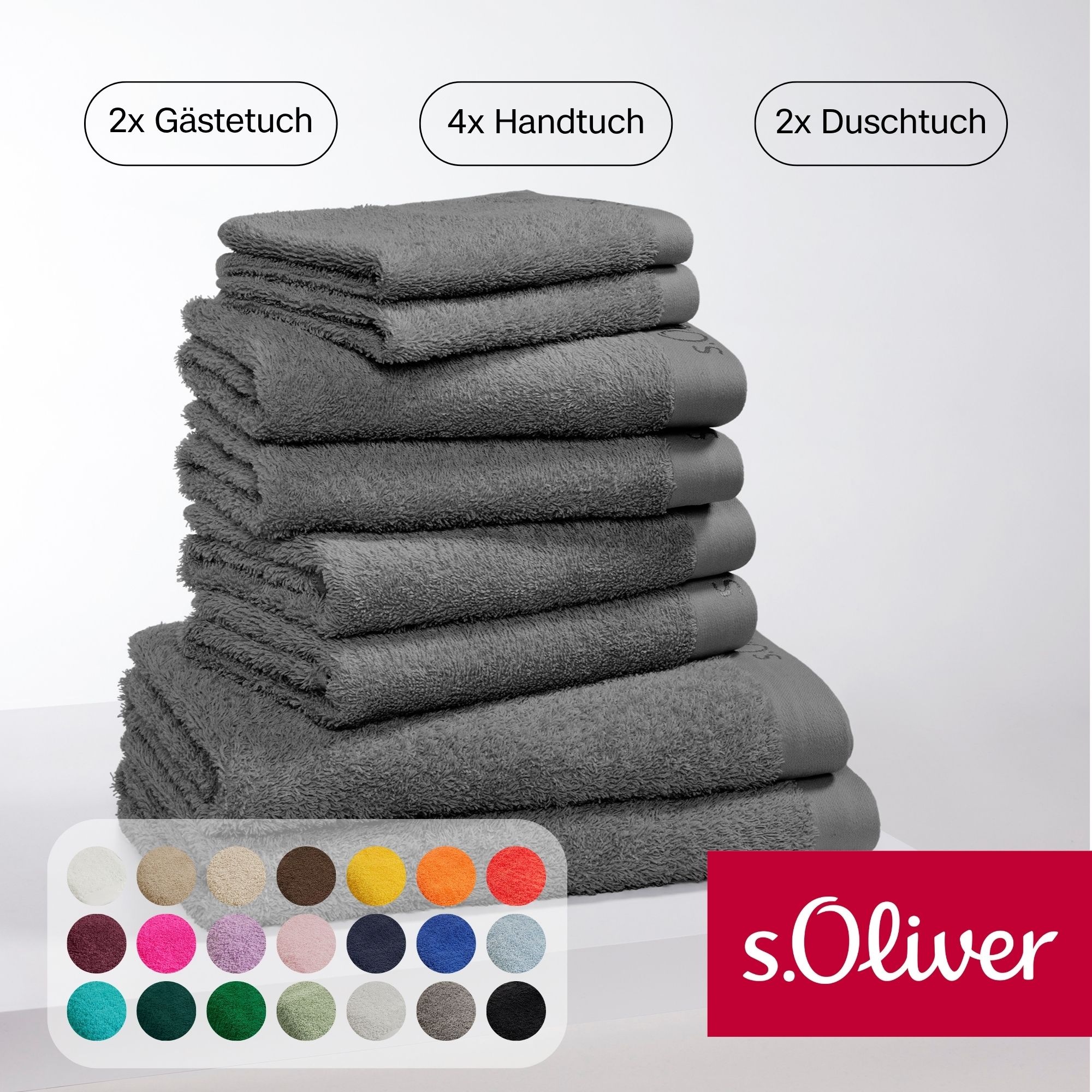 s.Oliver Handtuch Set »s.Oliver, Premium Qualität, 600 gr/m²«, (Set, 8 St., günstig online kaufen