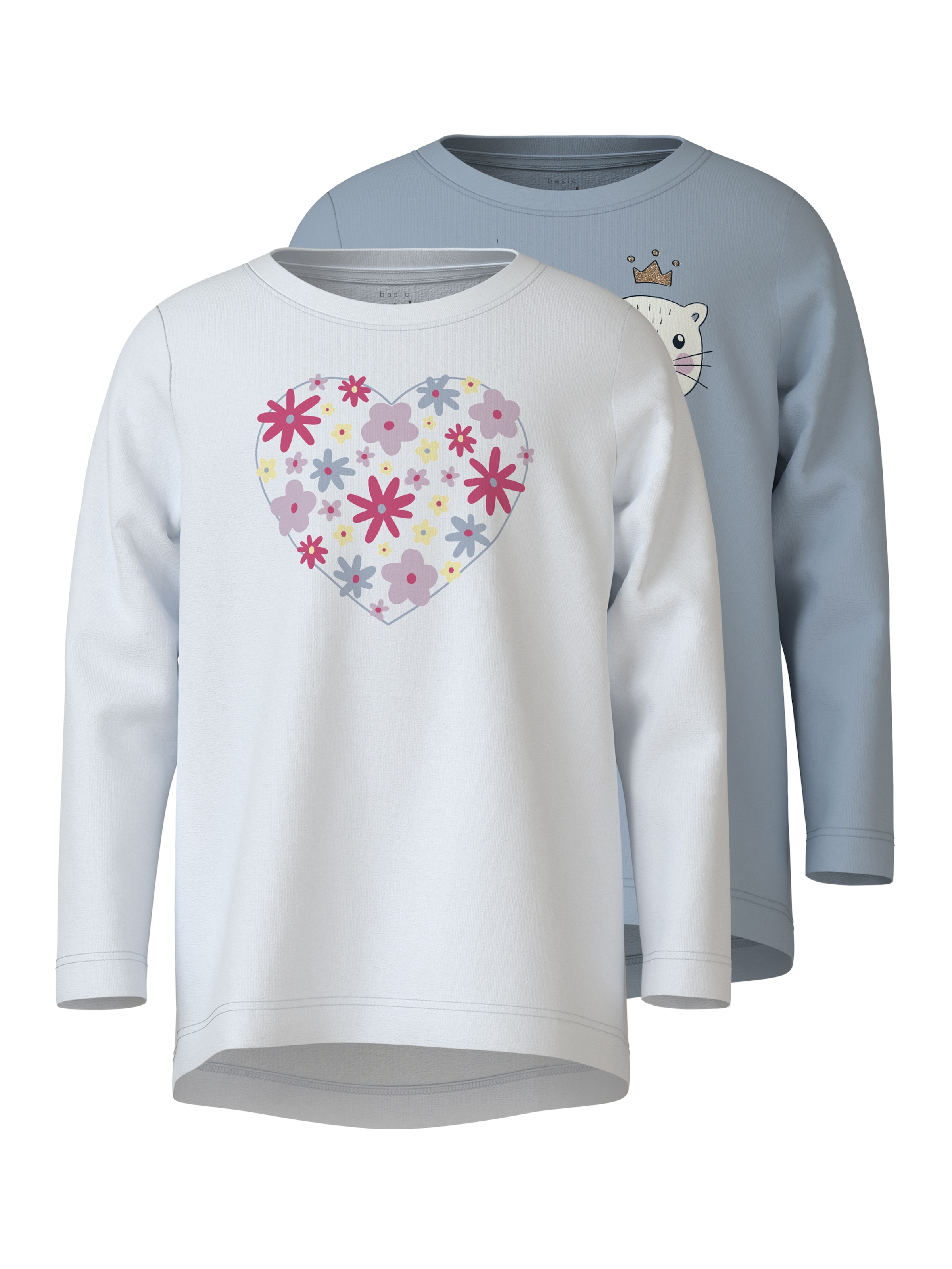 Name It Langarmshirt »NMFVIOLET 2P LS LOOSE TOP«, (Packung, 2 tlg.)