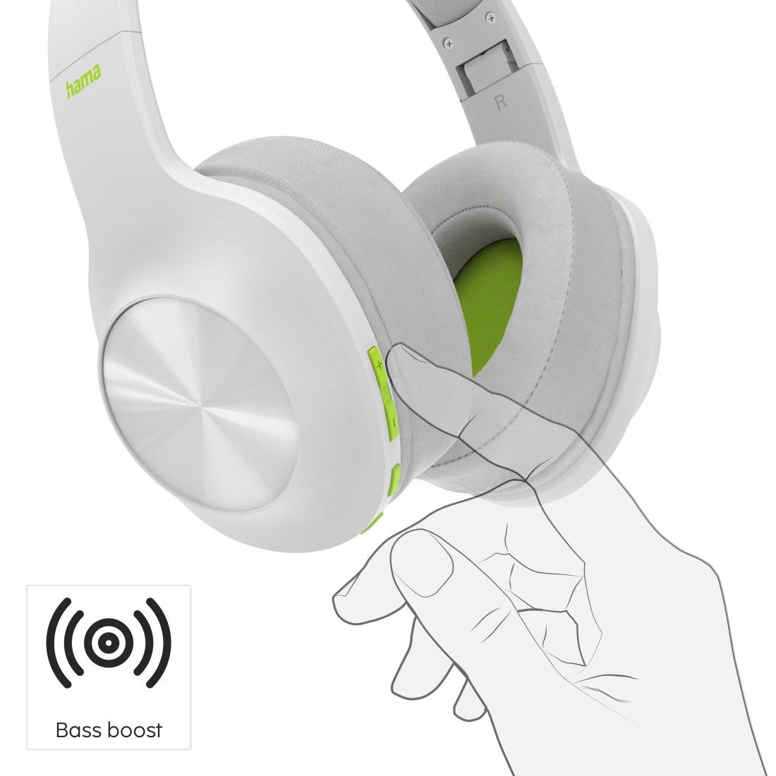 Hama Bluetooth-Kopfhörer »Bluetooth® Kopfhörer Bass Bluetooth-AVRCP Bluetooth-HFP-HSP, ohne bestellen Ear Boost, kabellos«, Sprachsteuerung, Over Bluetooth Headset auf Raten faltbar Kabel, A2DP
