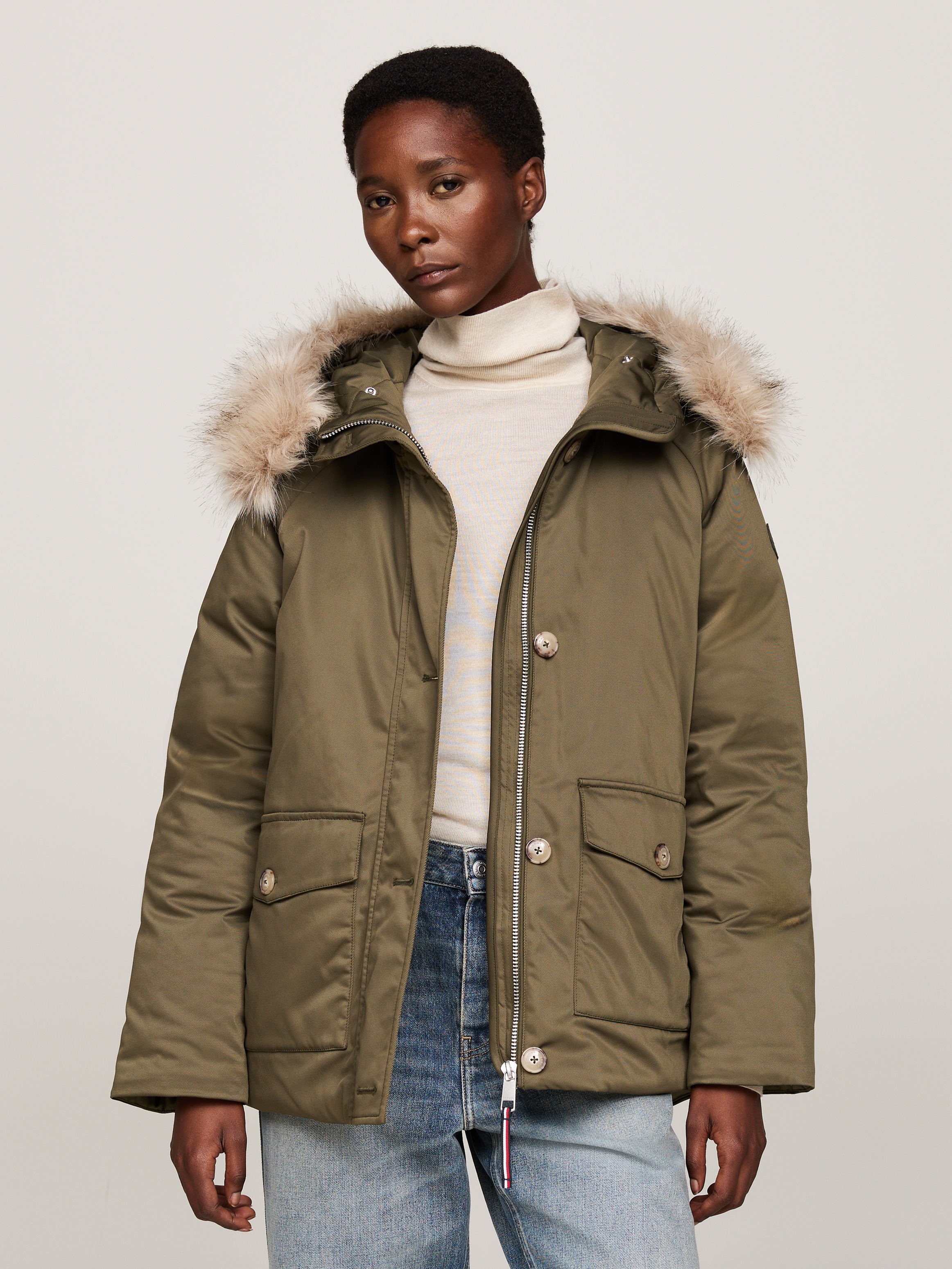 Tommy Hilfiger Parka, mit Kapuze, mit Logopatch