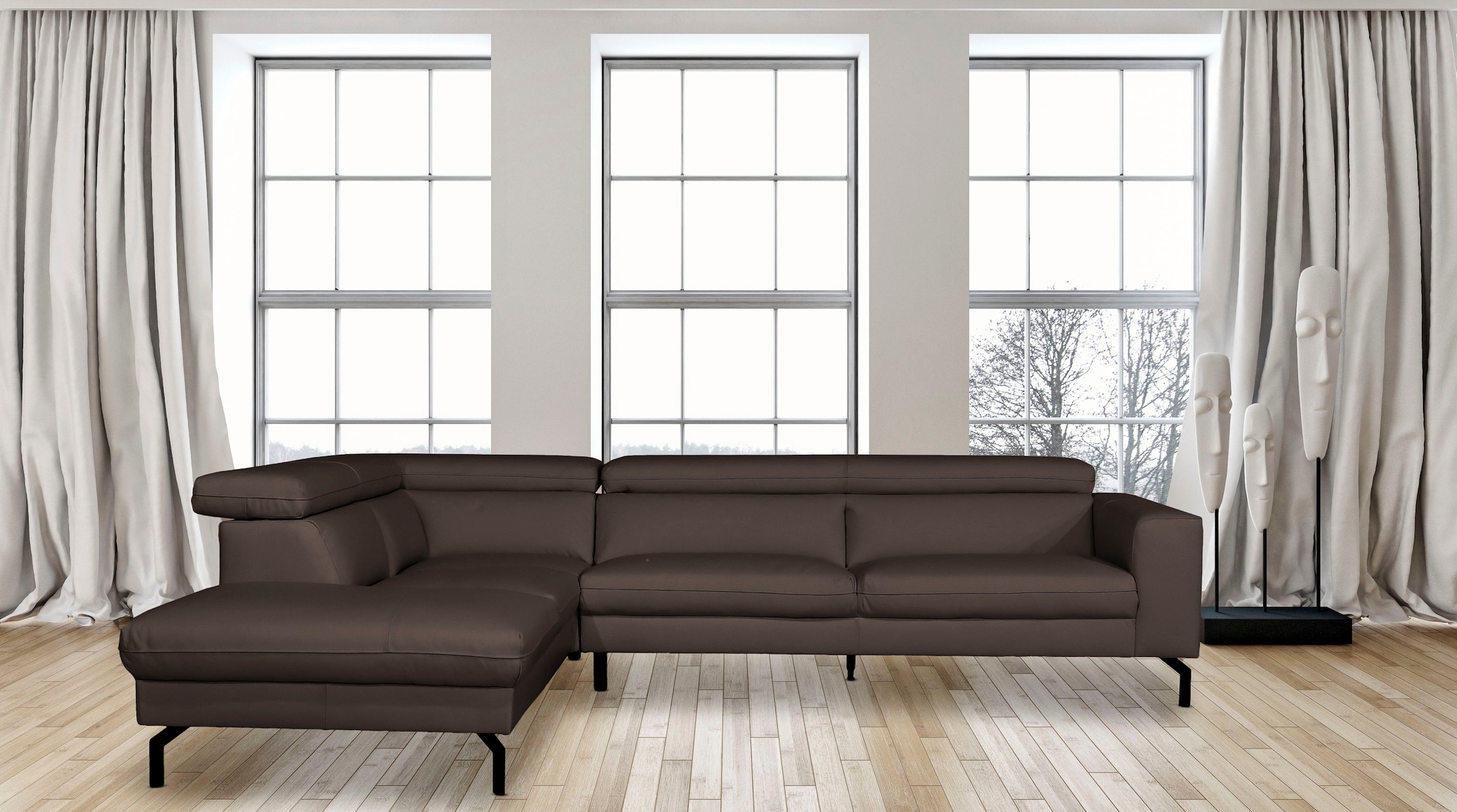 Home affaire Ecksofa »Olanta, modern und bequem, Breite 305cm, Fuß 16cm hoc günstig online kaufen