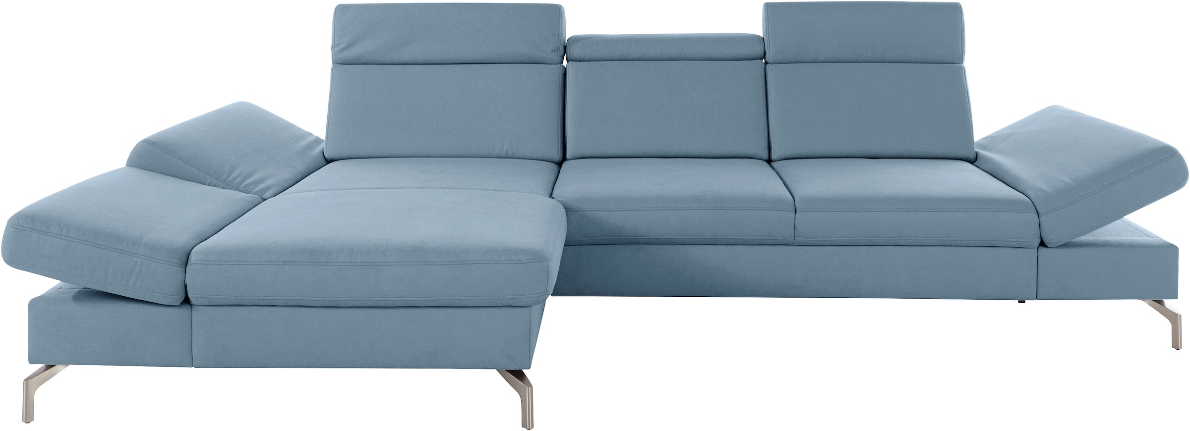 sit&more Ecksofa »Brisbane L-Form«, Fußhöhe 15 cm, inklusive Sitztiefen-, Armteil- und Kopfteilverstellung