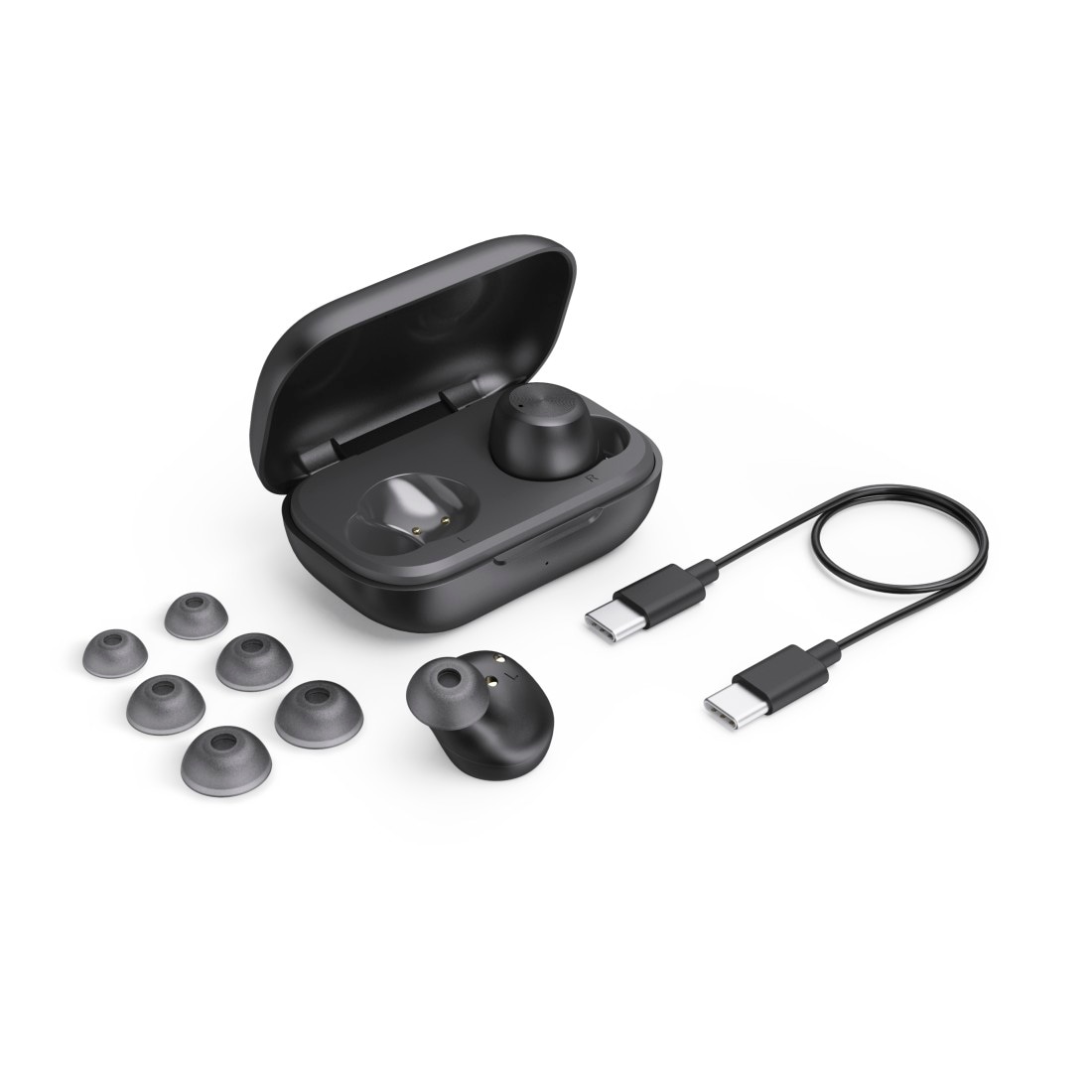 Hama Bluetooth-Kopfhörer »Bluetooth-Kopfhörer kabellos (In-Ear, Equalizer, Mikrofon)«, True Wireless, spritzwassergeschützt, Sprachsteuerung, Touch-Sensor