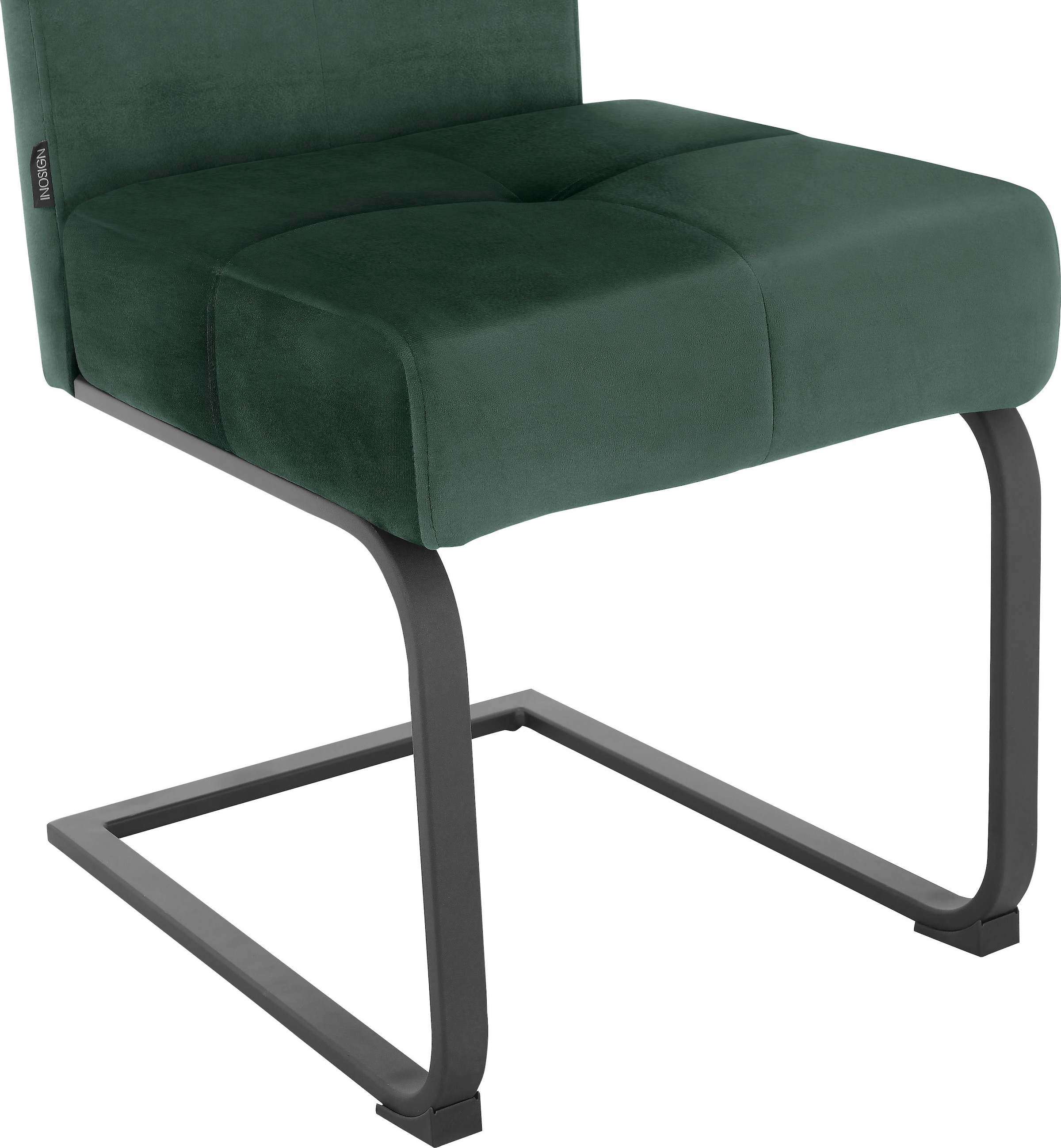INOSIGN Esszimmerstuhl »Bjarka«, 2 St., Veloursstoff, Sitz und Rücken gepolstert, Gestell aus Metall, Sitzhöhe 48,5 cm