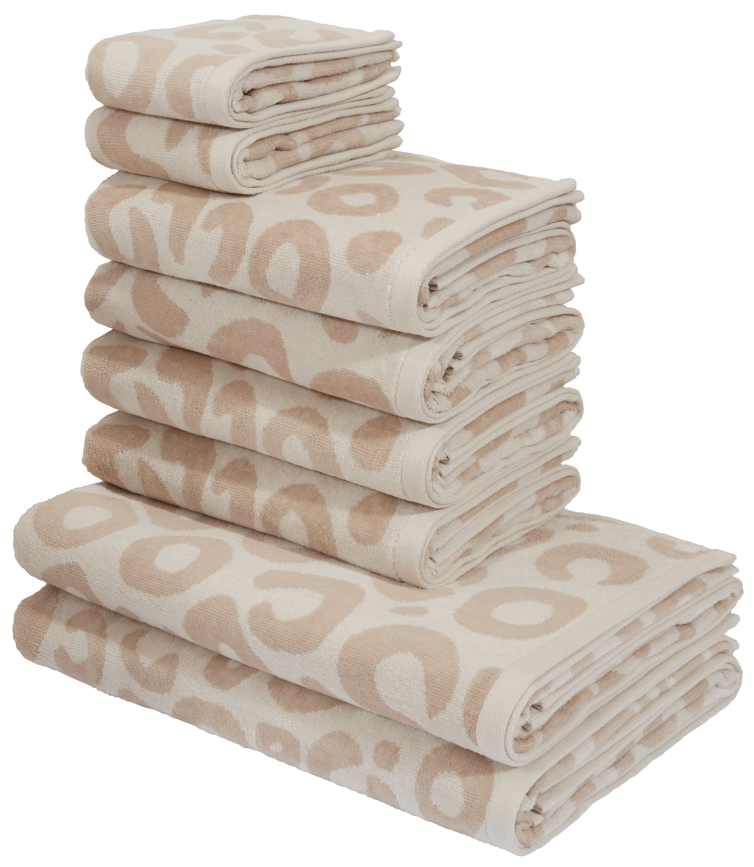 my home Handtuch Set »Anna Leopardmuster, 8-tlg Handtuch-Set, 100% Baumwoll günstig online kaufen