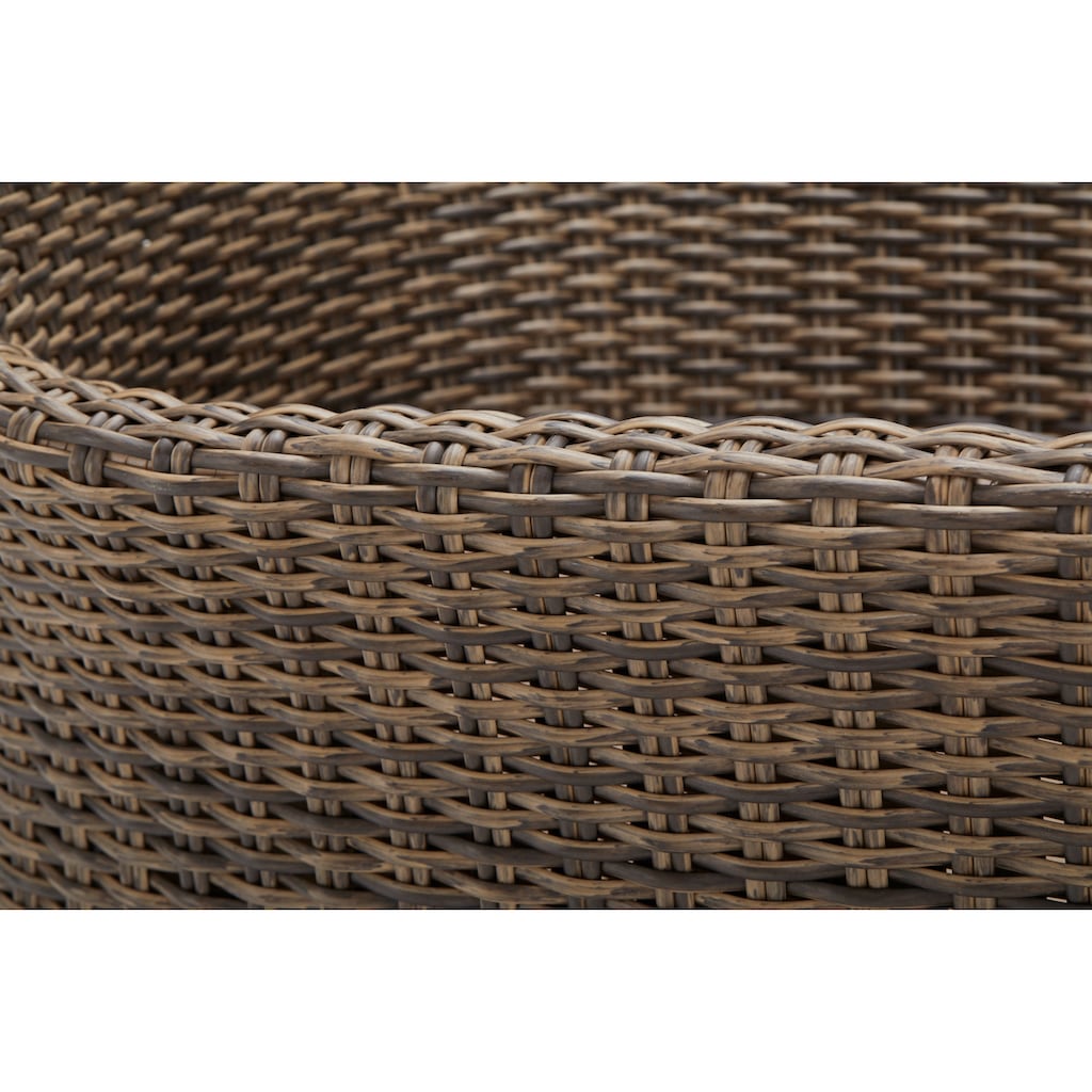 MERXX Garten-Essgruppe »Toskana«, (13 tlg., 6 Sessel, 1 Wangentisch 185x90 cm, inkl. Sitzkissen), Aluminium, Polyrattan, Akazienholz FSC 100 %, geeignet für 6 Personen