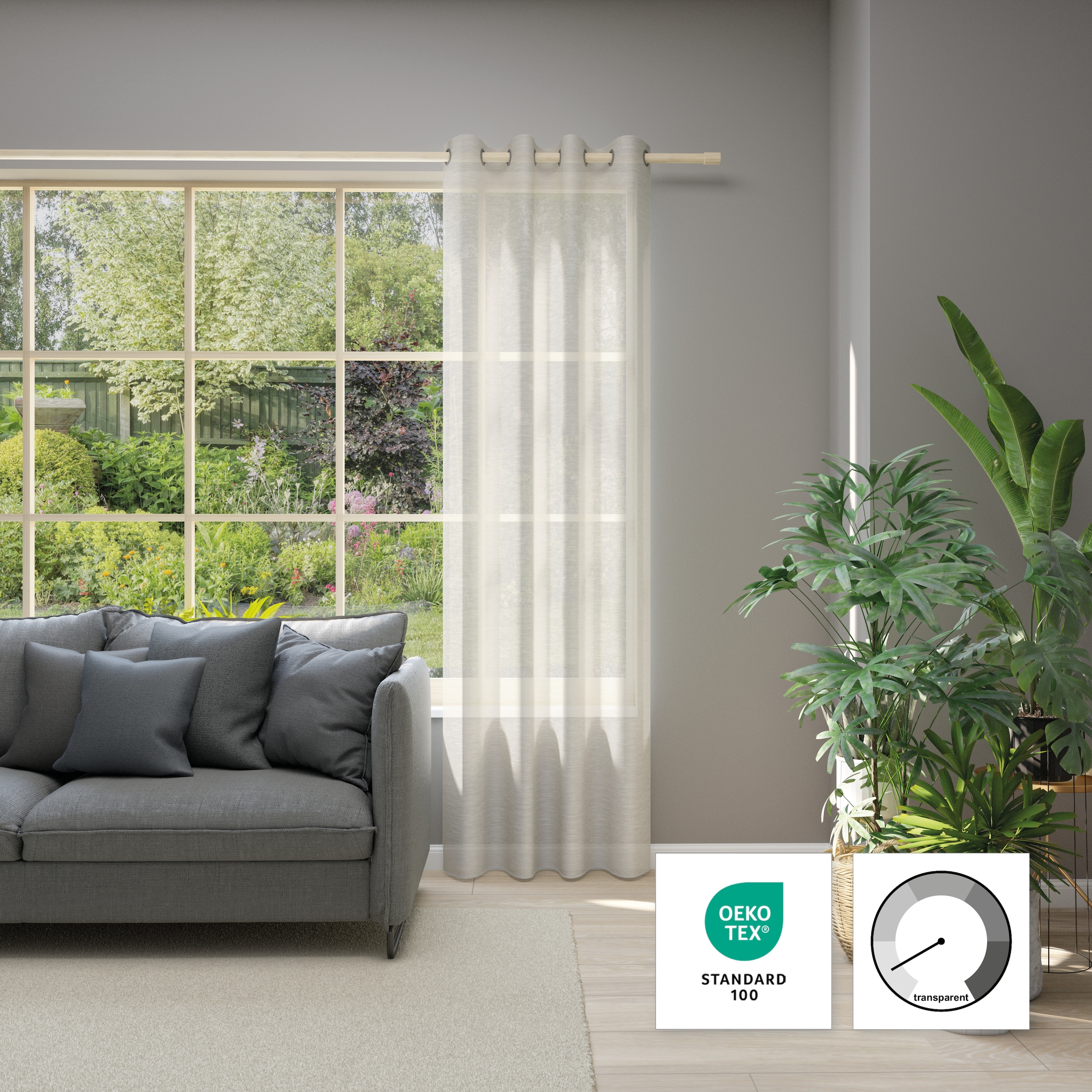 Neutex for you! Vorhang »Allure« Ösen 1 Stk. tlg. Ösenschal mit Metallösen, Breite 140 cm, nach Maß