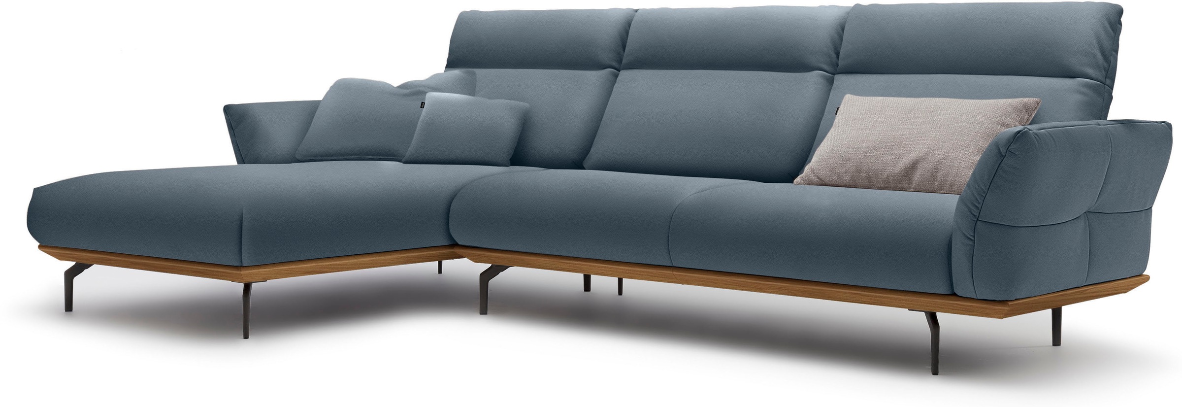 Creation BY ROLF BENZ Ecksofa »CR.460«, Sockel in Nussbaum, Winkelfüße in U günstig online kaufen