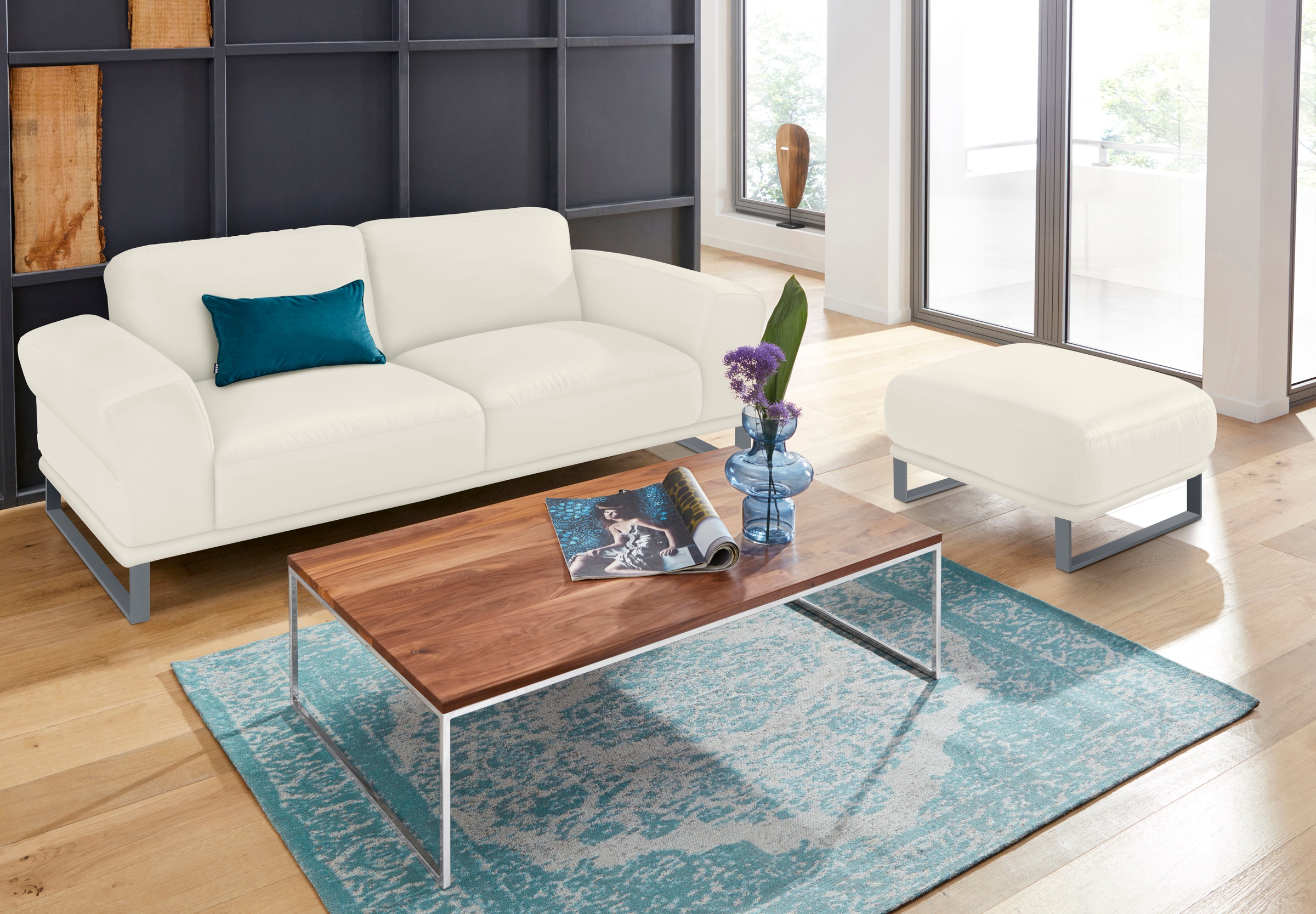 W.SCHILLIG 2,5-Sitzer »montanaa«, mit Metallkufen in Silber matt, Breite 212 cm