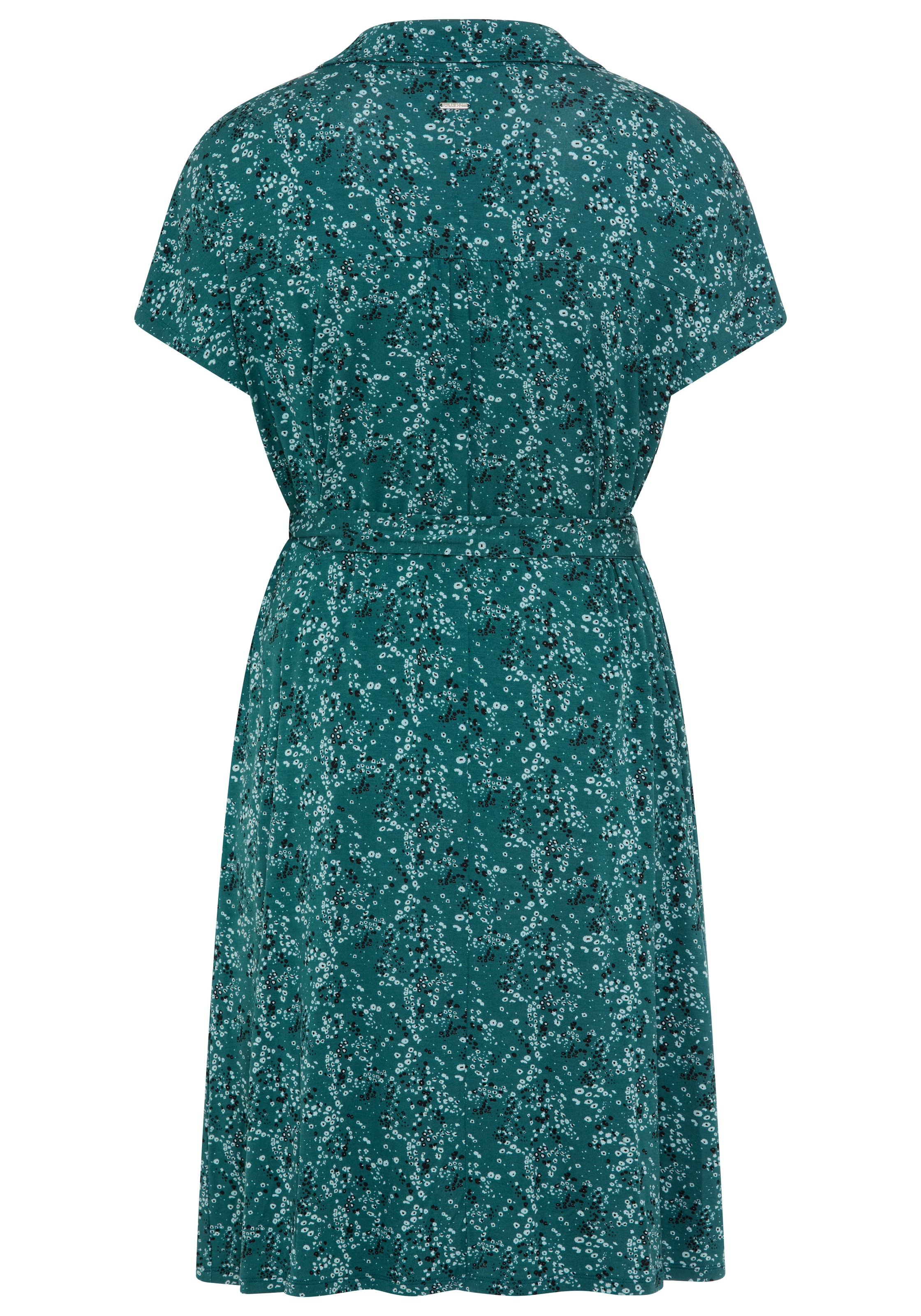 Laura Scott CURVE Jerseykleid in A-Linie mit Hemdkragen, geblümt