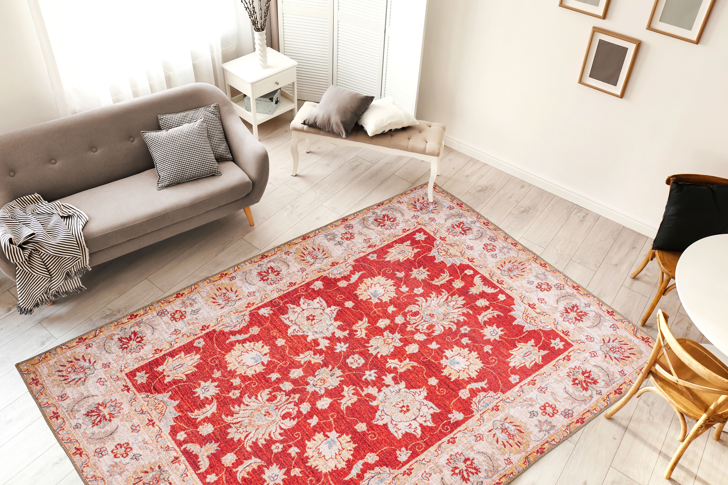me gusta Teppich »Faye 625«, rechteckig, 6 mm Höhe, Flachgewebe, gedrucktes Motiv, Wohnzimmer, Esszimmer