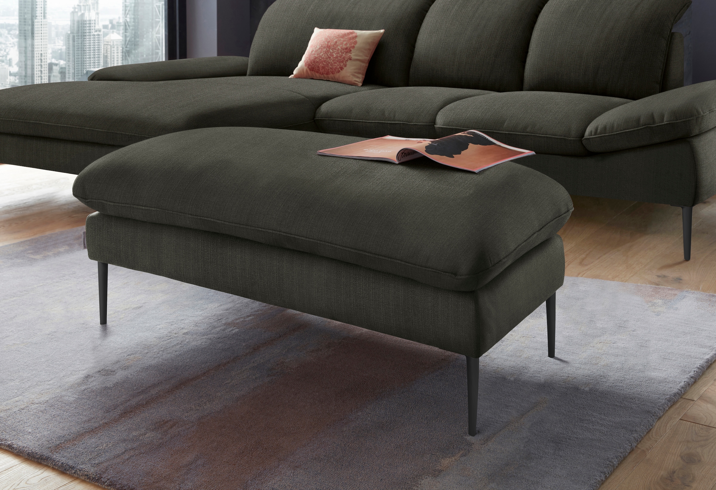W.SCHILLIG Hocker "enjoy&MORE" Füße schwarz pulverbeschichtet, Breite 106 c günstig online kaufen