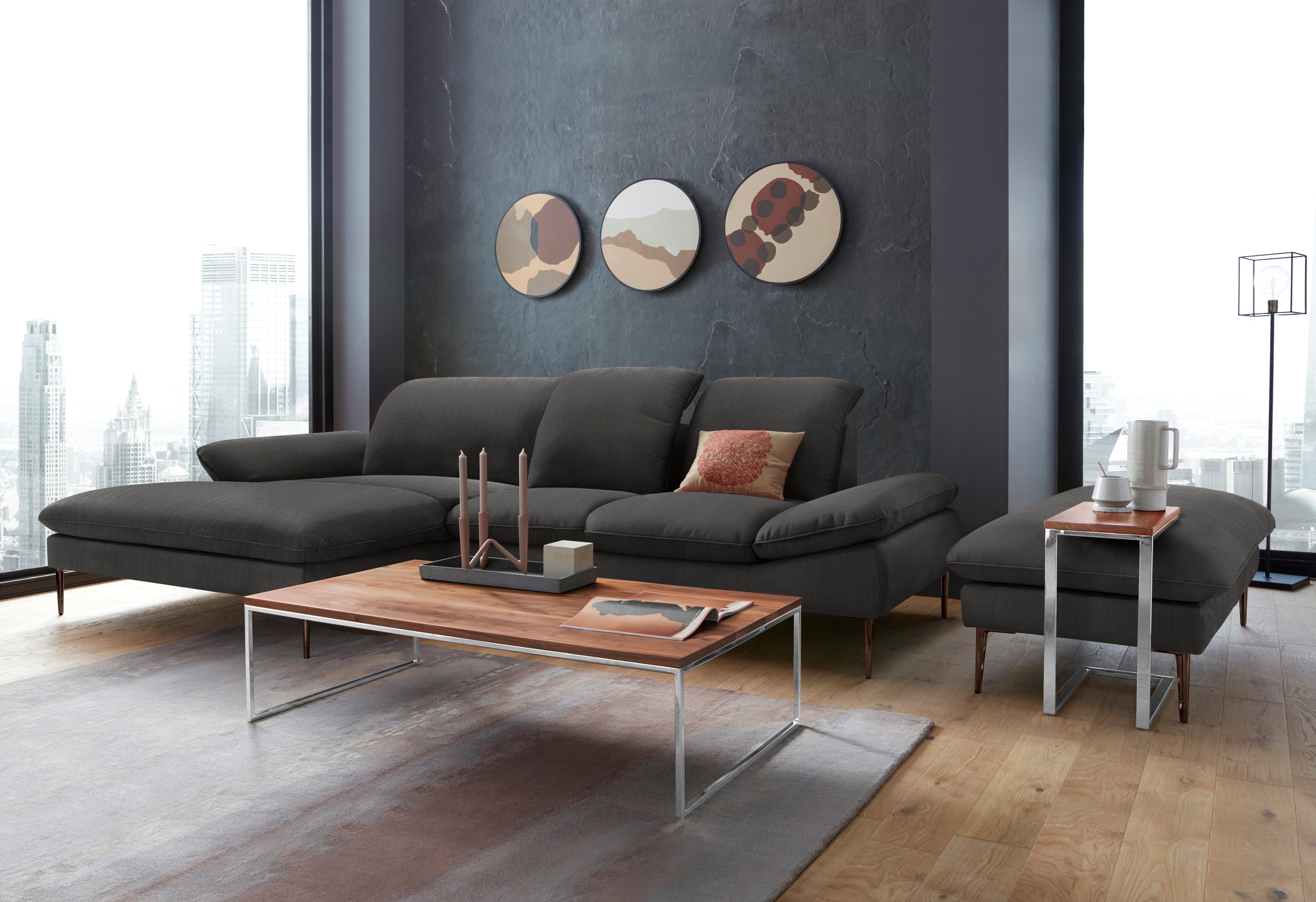 W.SCHILLIG Hocker »enjoy&MORE«, Füße bronze pulverbeschichtet, Breite 151 cm