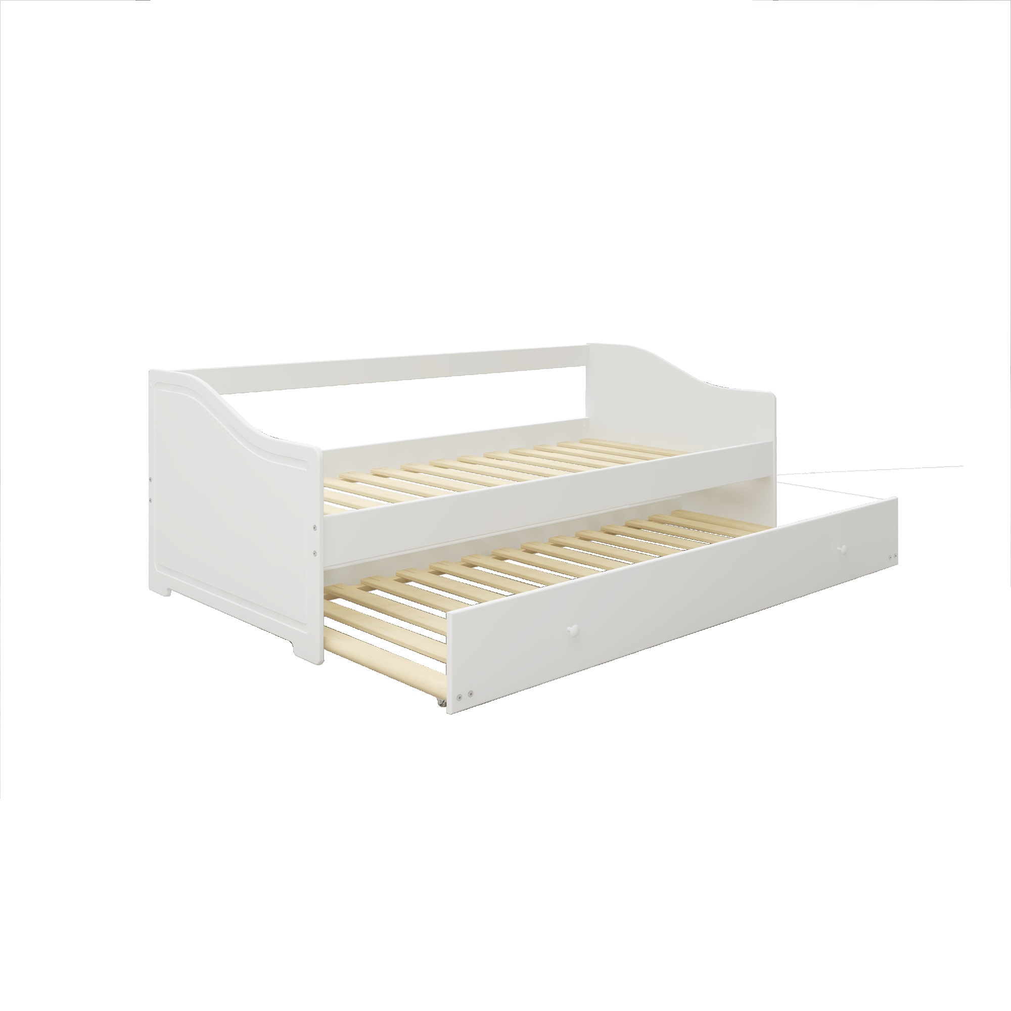 Home affaire Daybett »Arlo, inklusive 2 Matratzen + Lattenroste, Jugendbett, Gästebett,«, (Set, 5 tlg., Daybett inklusive 2-ter Schafgelegenheit, 2 Lattenroste, 2 Matratzen), 2 Schlafplätze, als Sofa nutzbar, Komplettbett